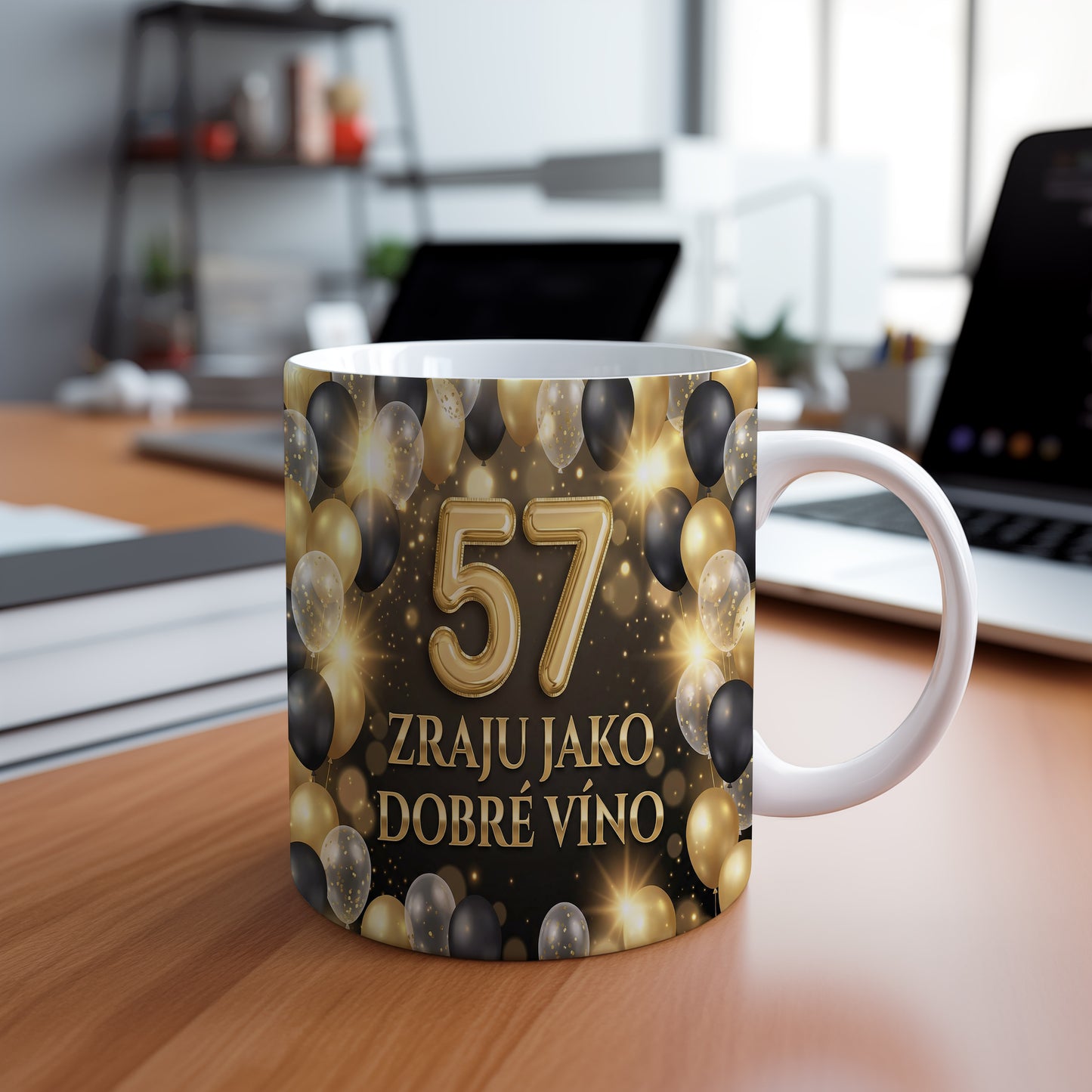 Narozeninový hrnek 57 let – ZRAJU JAKO DOBRÉ VÍNO