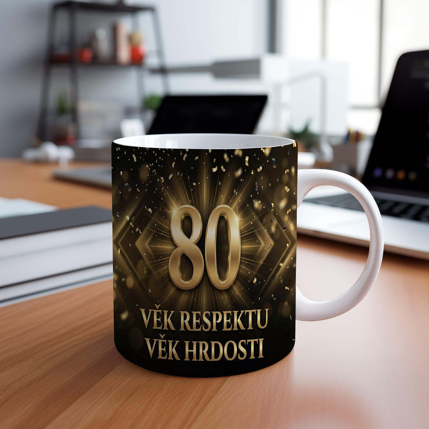 Narozeninový hrnek 80 let – VĚK RESPEKTU VĚK HRDOSTI
