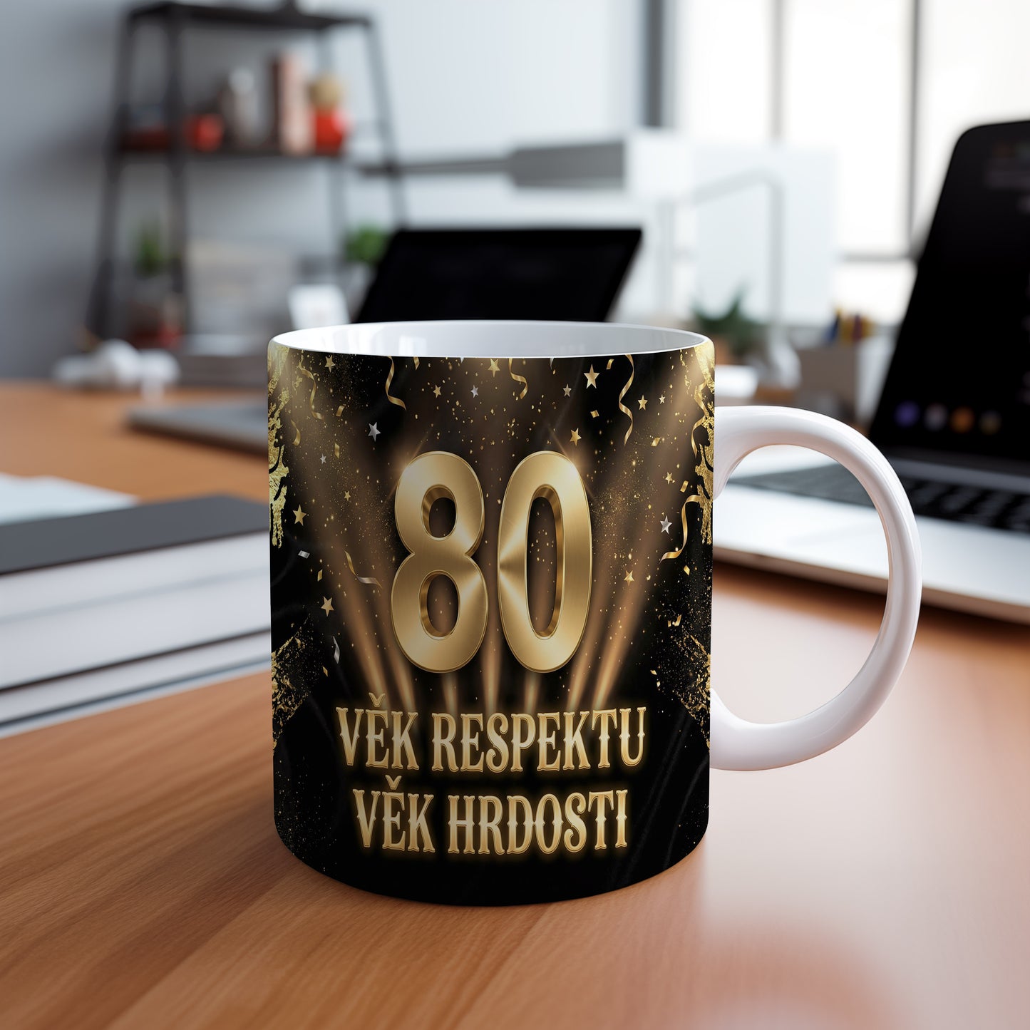 Narozeninový hrnek 80 let – VĚK RESPEKTU VĚK HRDOSTI