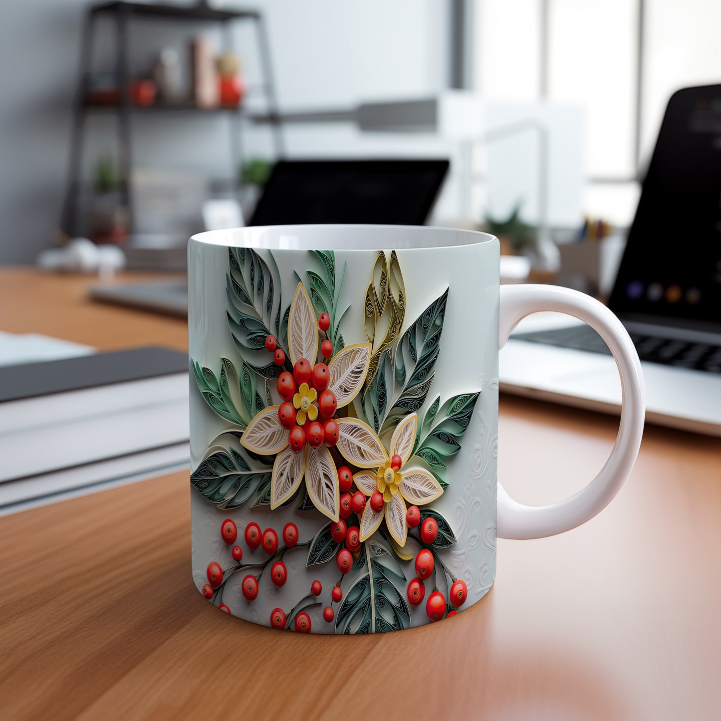 Hrnek s květinovým designem – stylovým zpracováním
