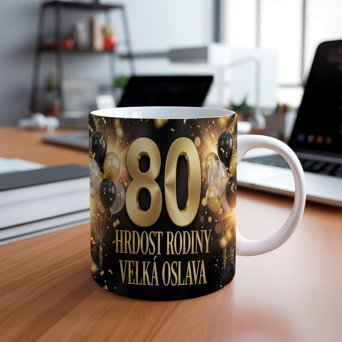 Narozeninový hrnek 80 let – HRDOST RODINY VELKÁ OSLAVA