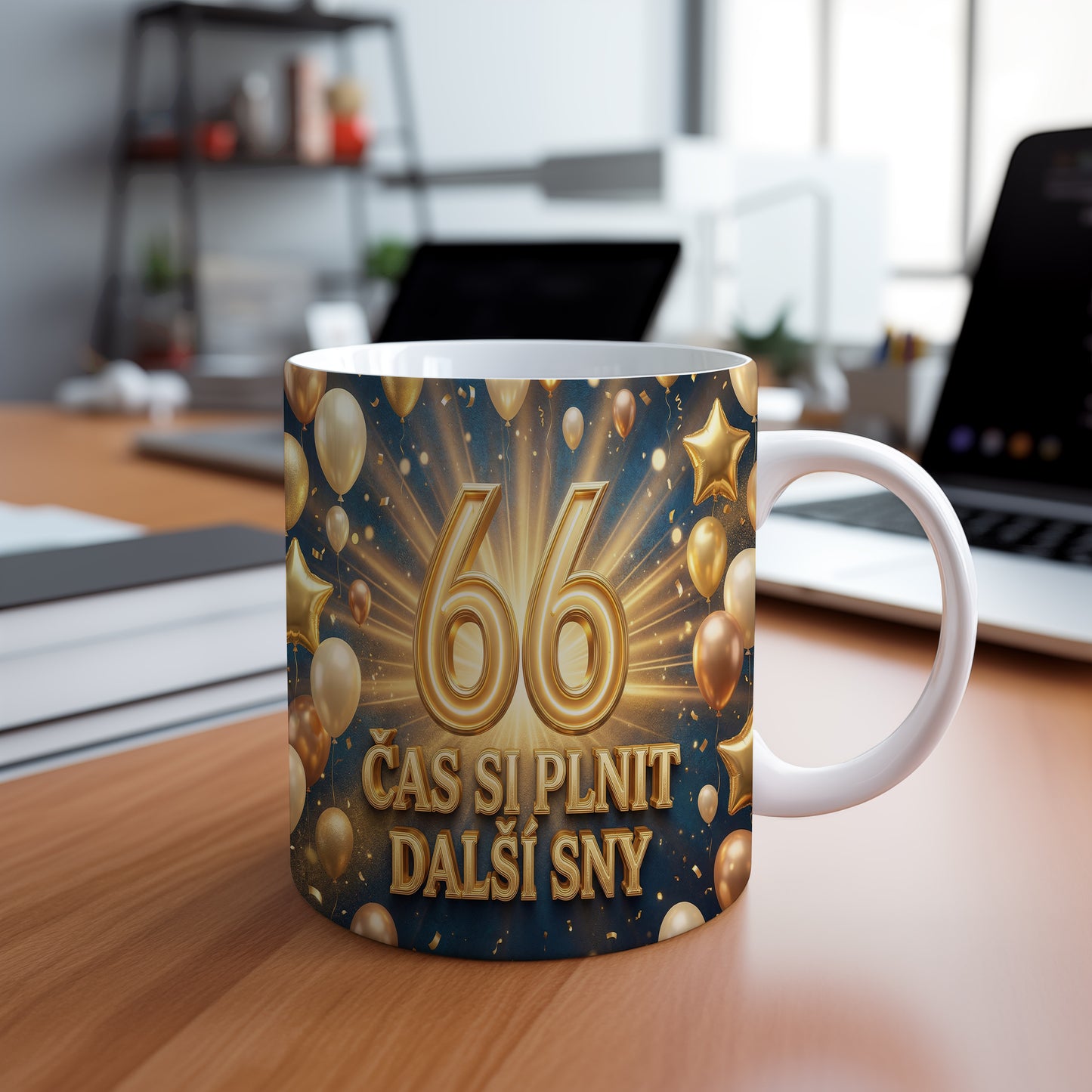 Narozeninový hrnek 66 let – ČAS SI PLNIT DALŠÍ SNY
