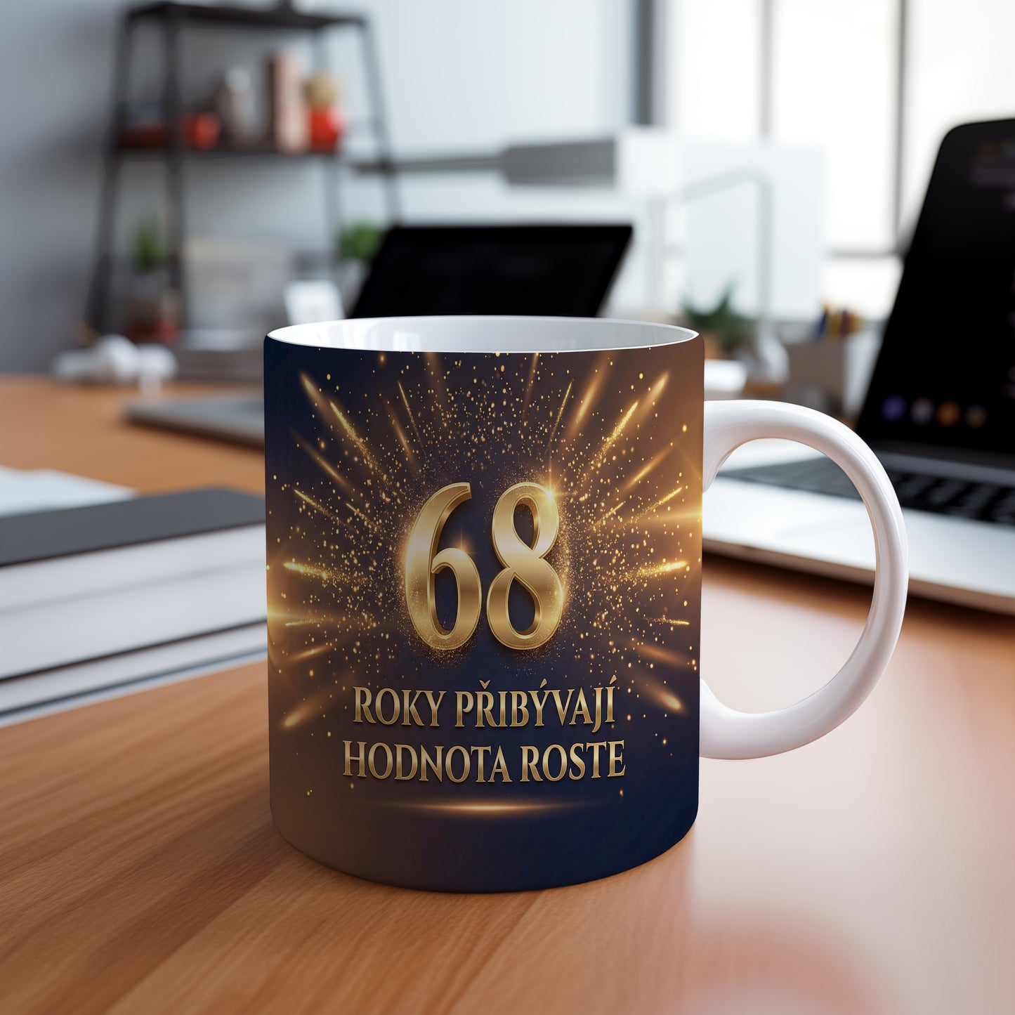 Narozeninový hrnek 68 let – ROKY PŘIBÝVAJÍ HODNOTA ROSTE