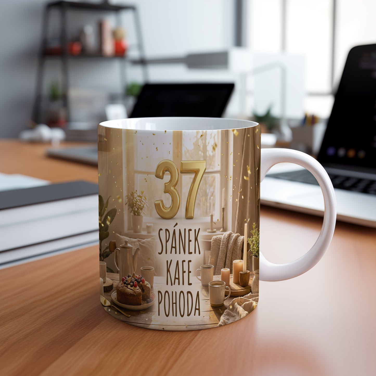 Narozeninový hrnek 37 let – SPÁNEK KAFE POHODA