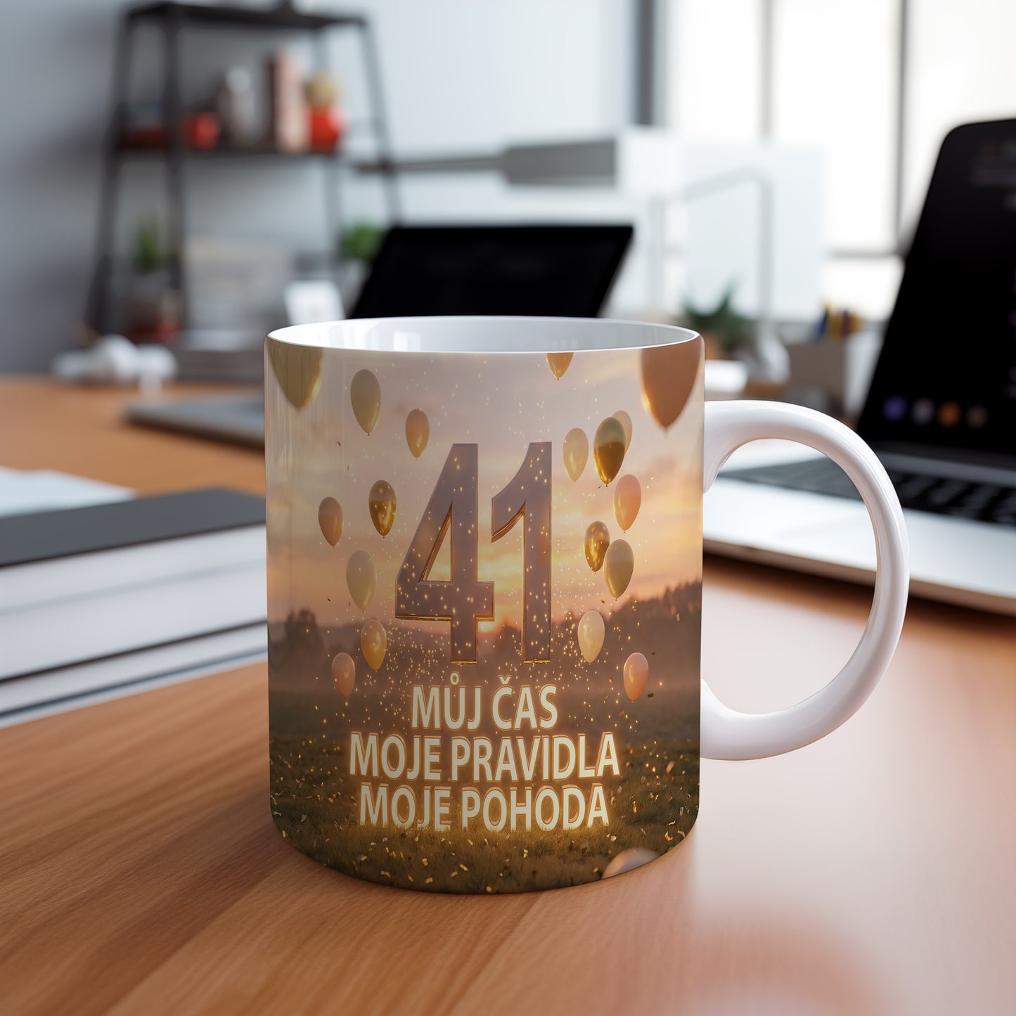Narozeninový hrnek 41 let – MŮJ ČAS MOJE PRAVIDLA MOJE POHODA