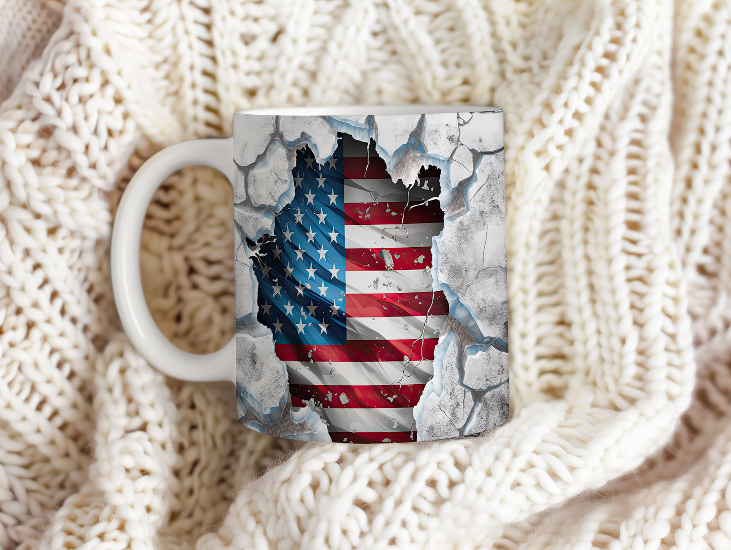 Hrnek s vlajkou USA a 3D efektem