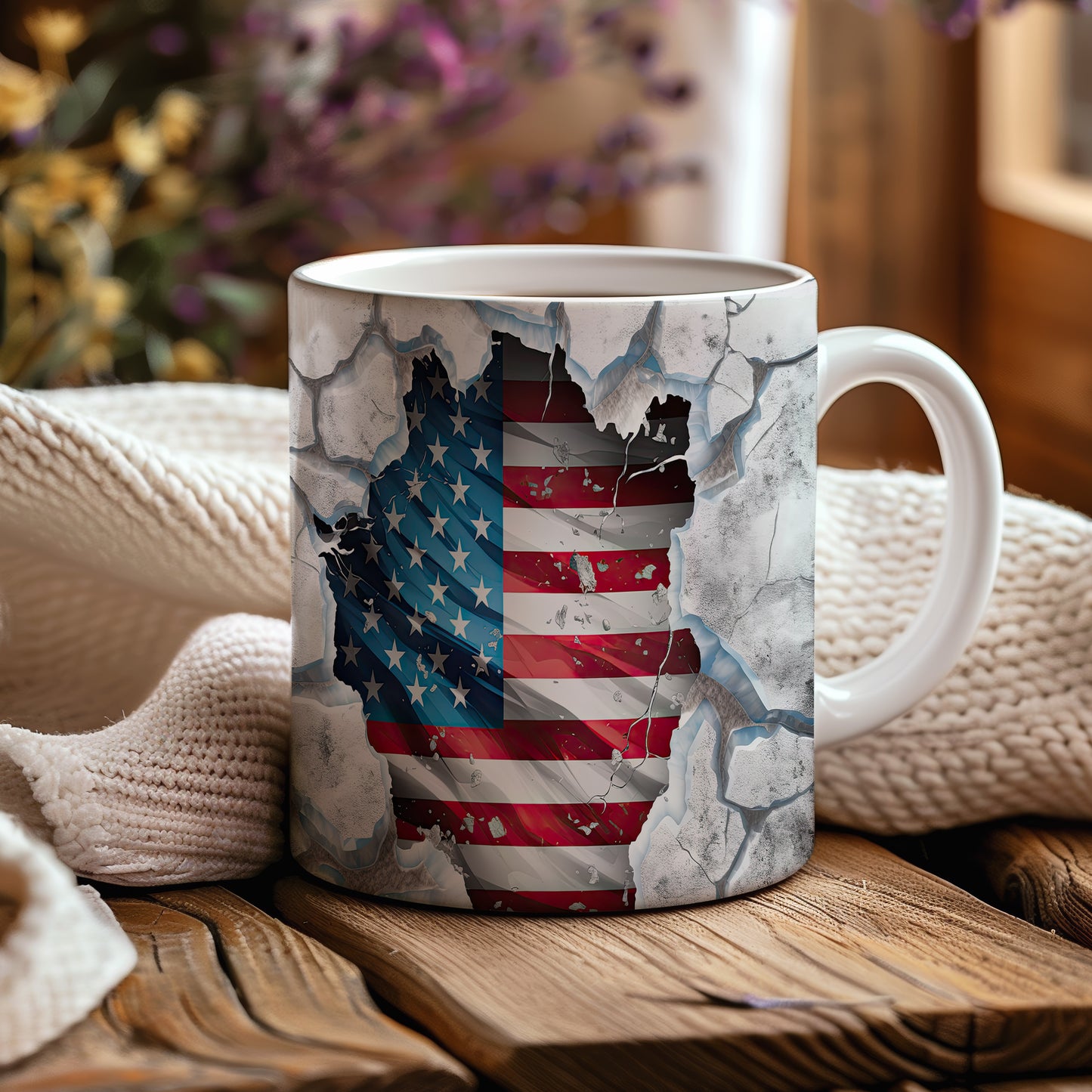Hrnek s vlajkou USA a 3D efektem
