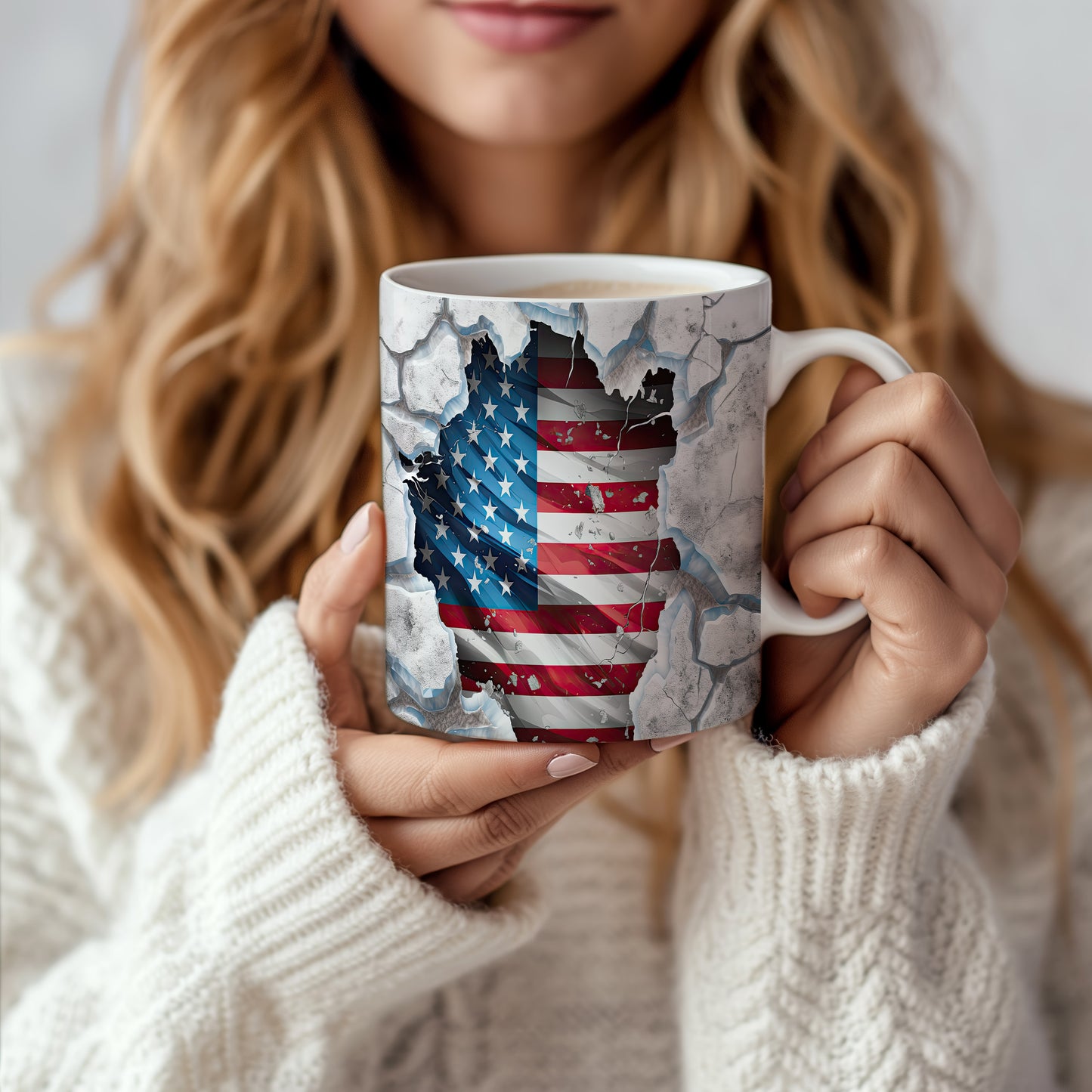 Hrnek s vlajkou USA a 3D efektem