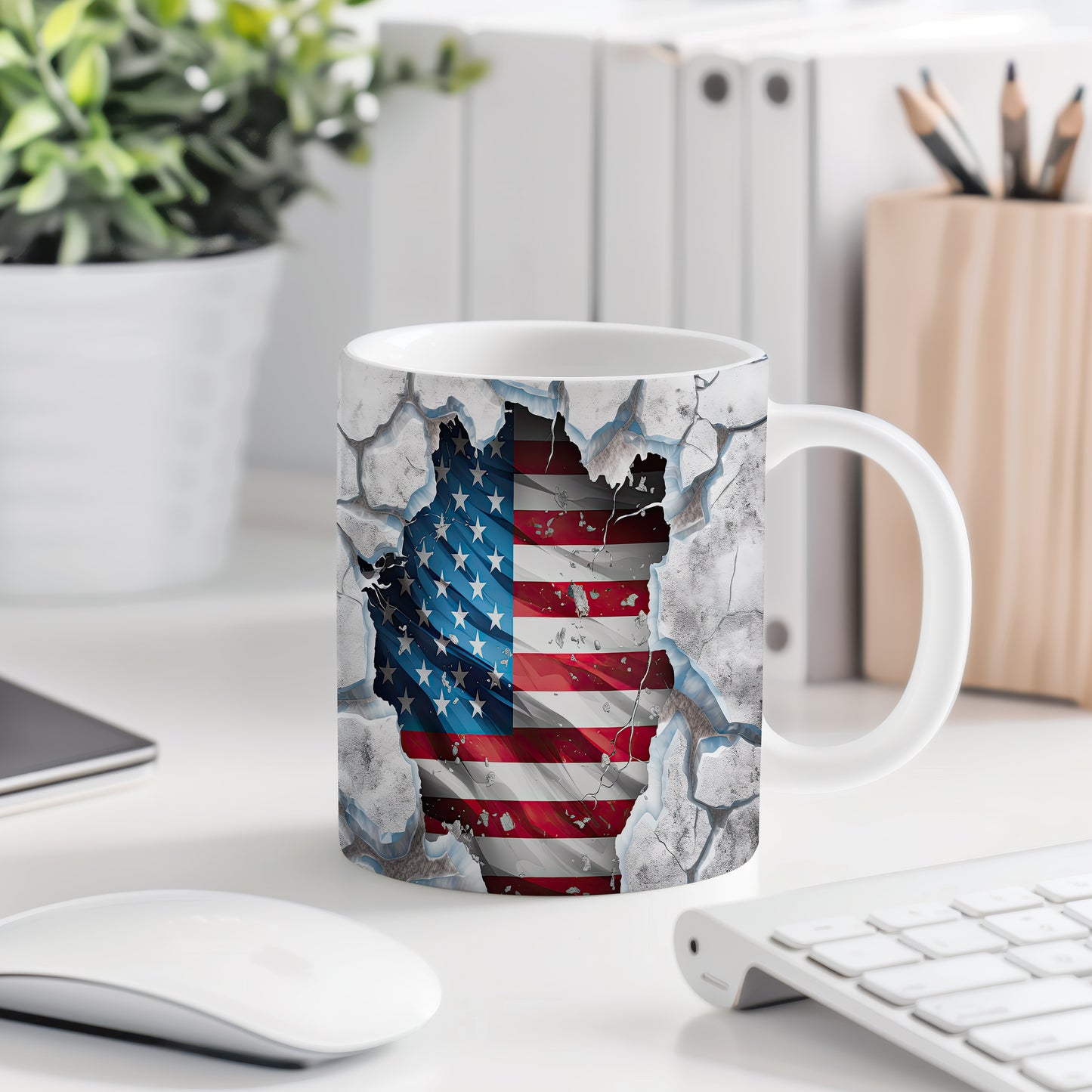 Hrnek s vlajkou USA a 3D efektem