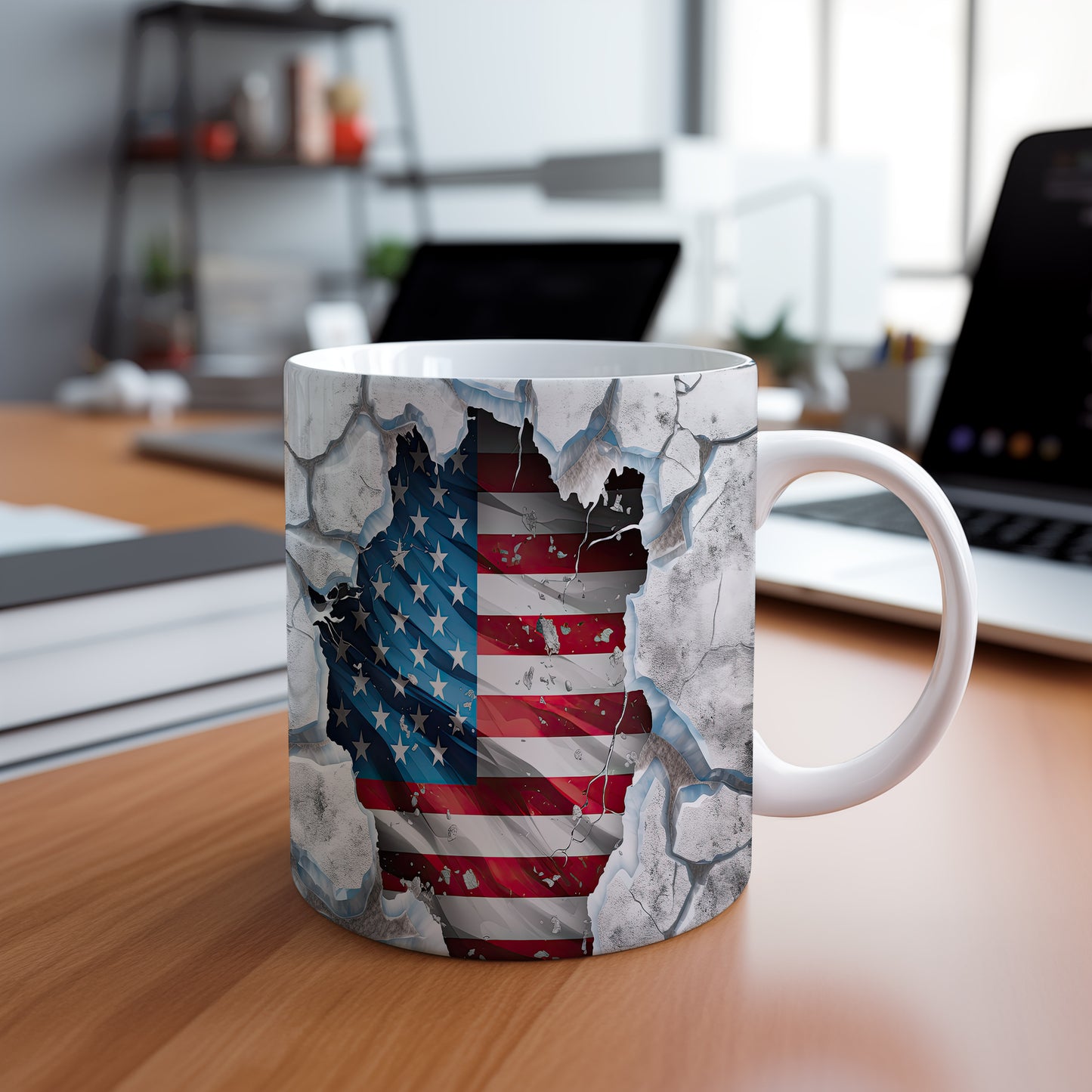 Hrnek s vlajkou USA a 3D efektem