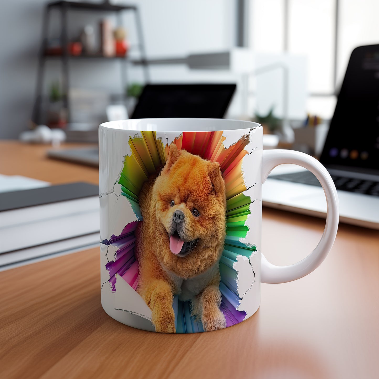 Hrnek s chow-chow špicem a 3D efektem