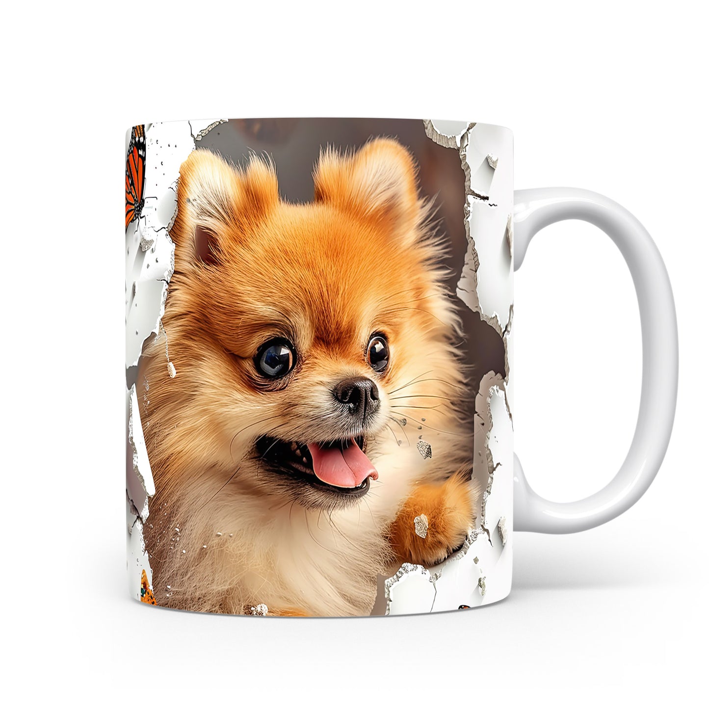 Hrnek s roztomilým pomeranianem – 3D efektem