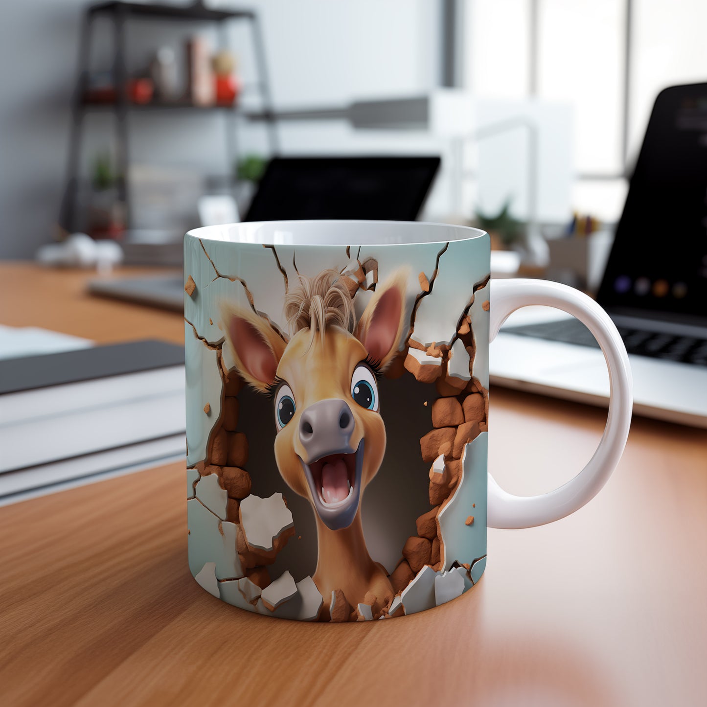 Hrnek s usměvavou krávou 3D efektem