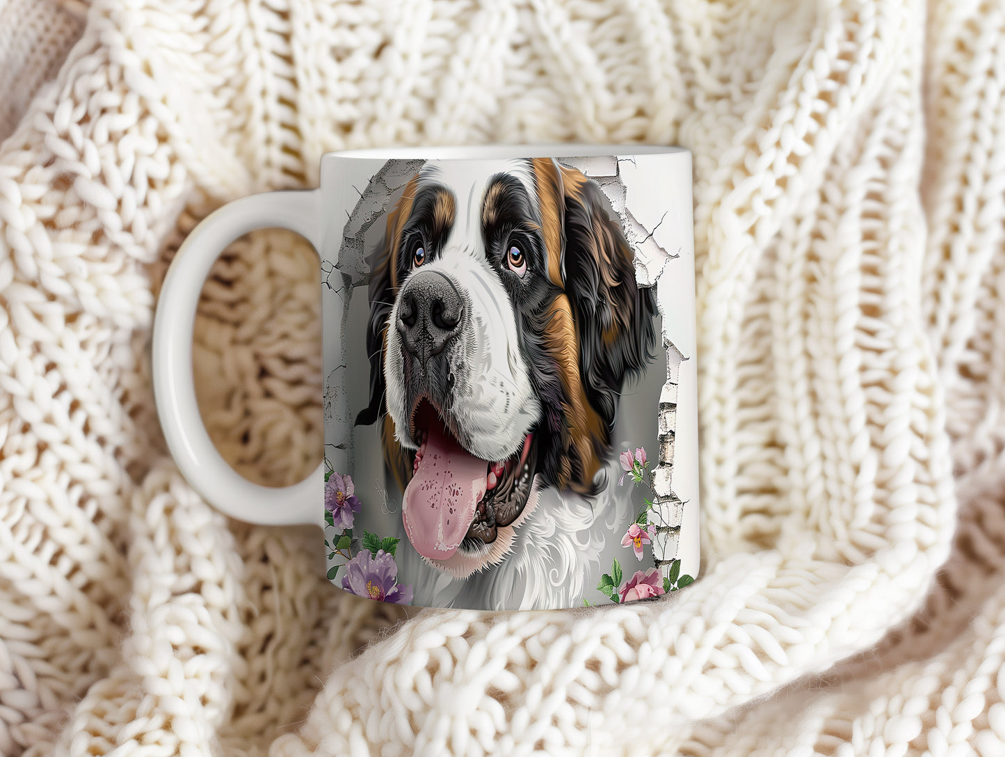 Hrnek s realistickým motivem psa plemene St. Bernard