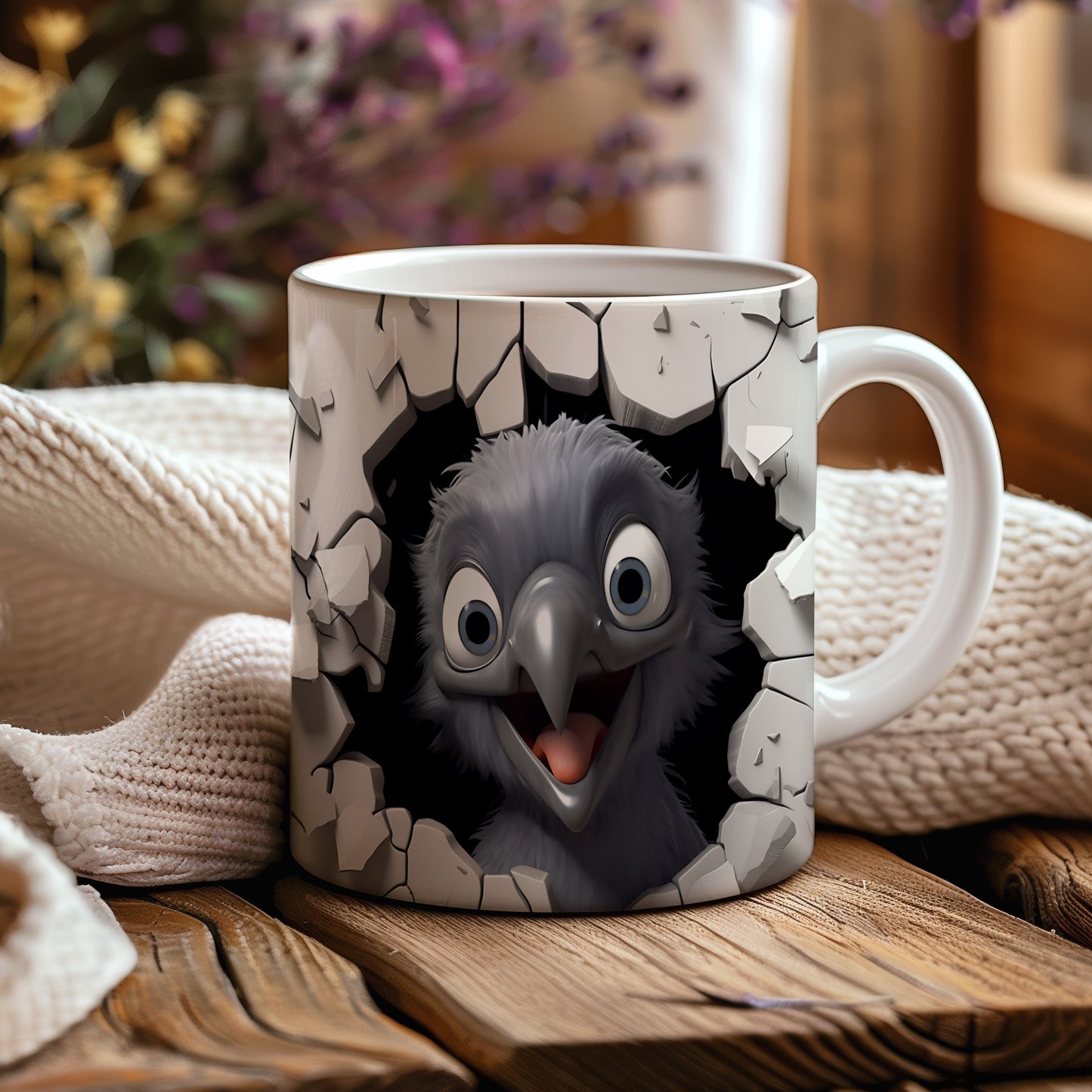 Hrnek s veselým výrazem – 3D efektem