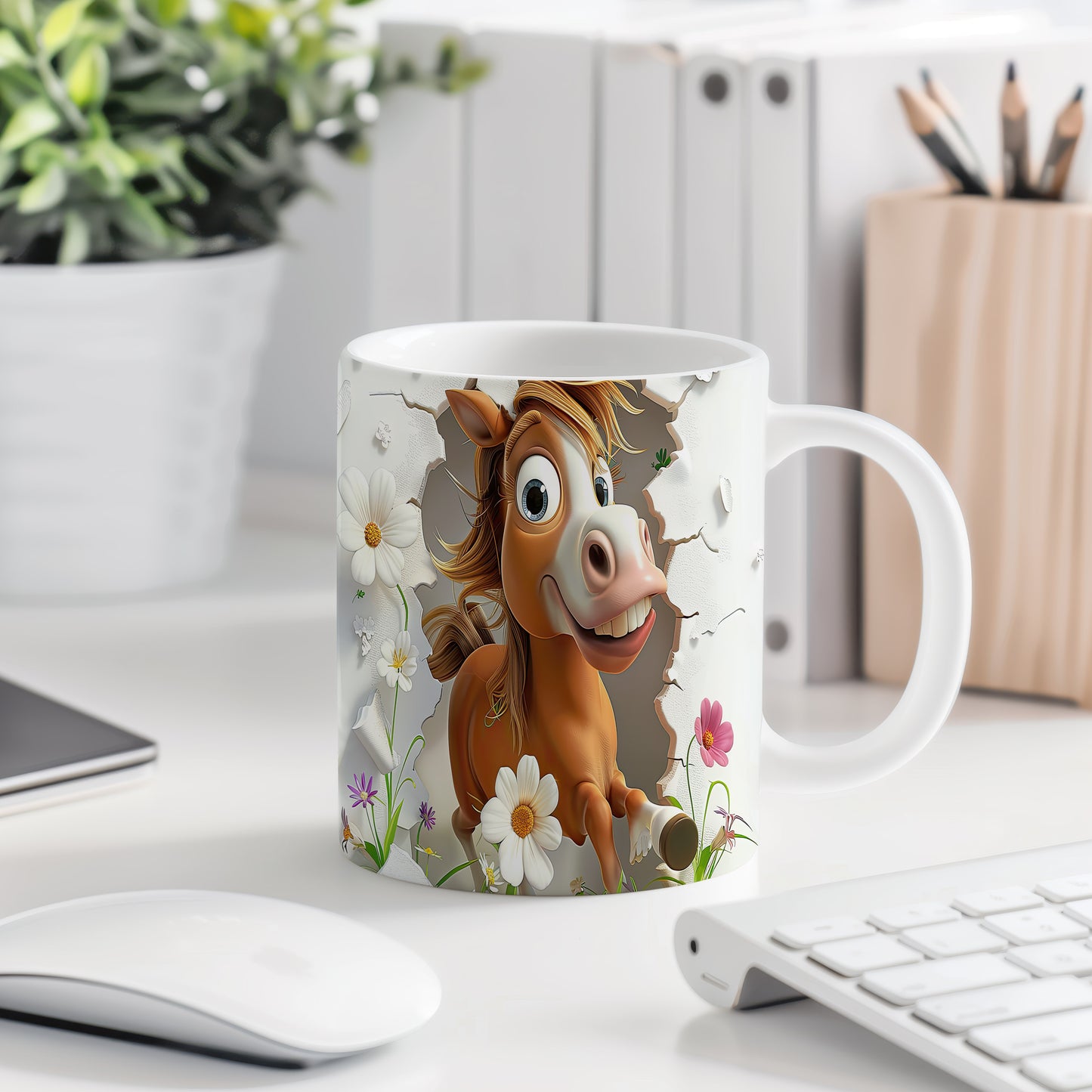 Hrnek s roztomilým koníkem 3D efektem – 3D efektem