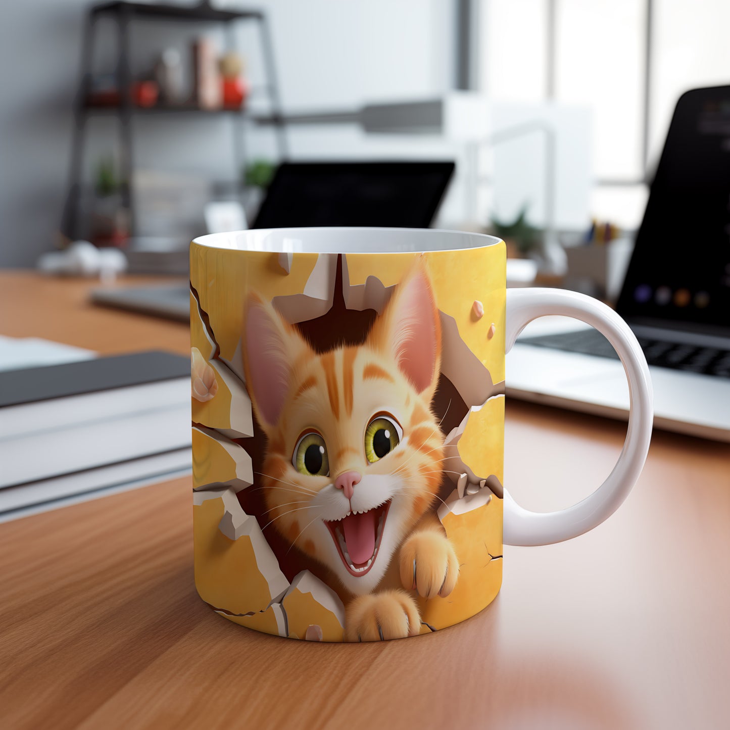 Hrnek s roztomilým koťátkem – 3D efektem