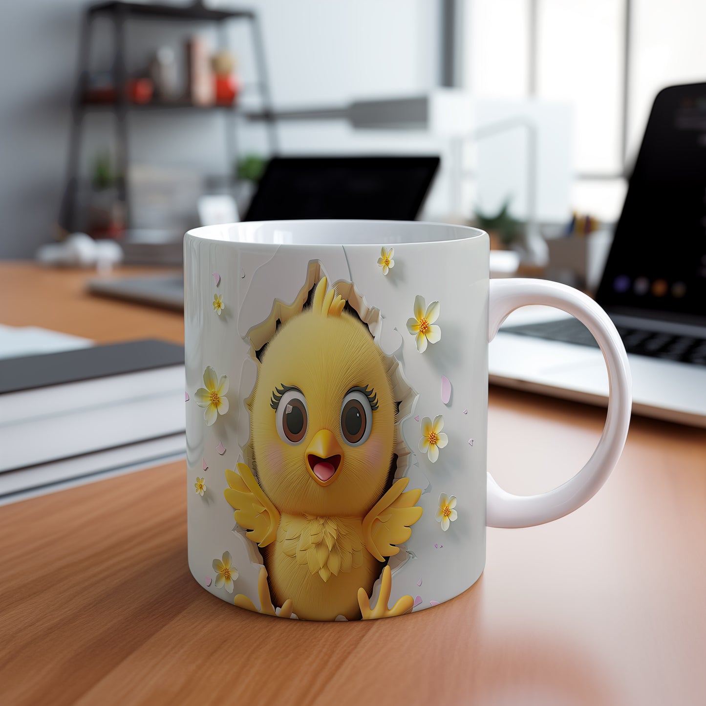 Hrnek s veselým výrazem – bílým provedením