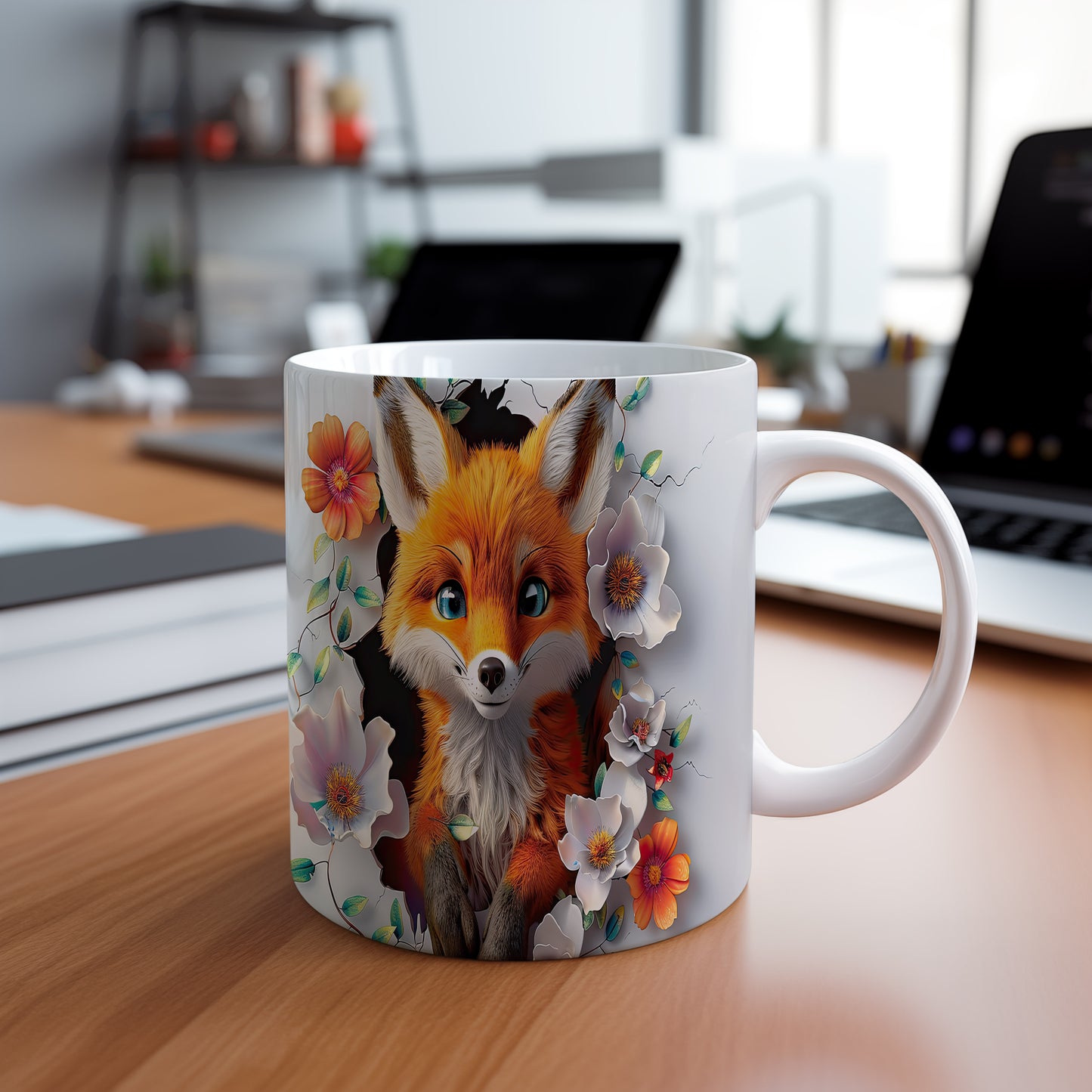 Hrnek s roztomilou liškou – roztomilým motivem