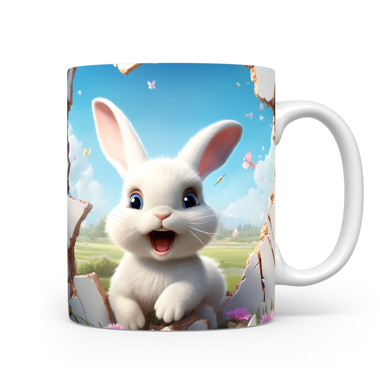 Hrnek s roztomilým králíkem – 3D efektem