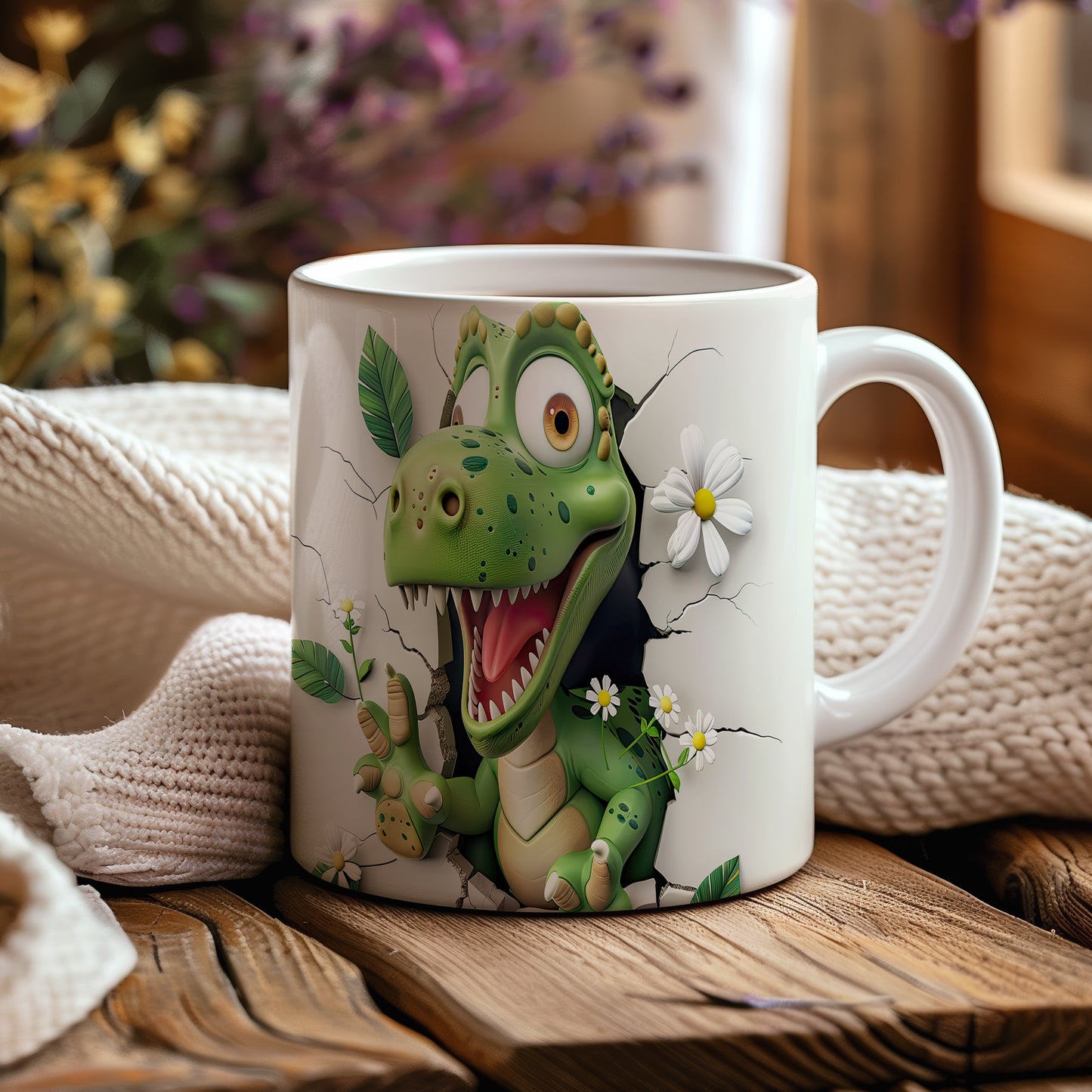 Hrnek s dinosaurusem 3D efektem