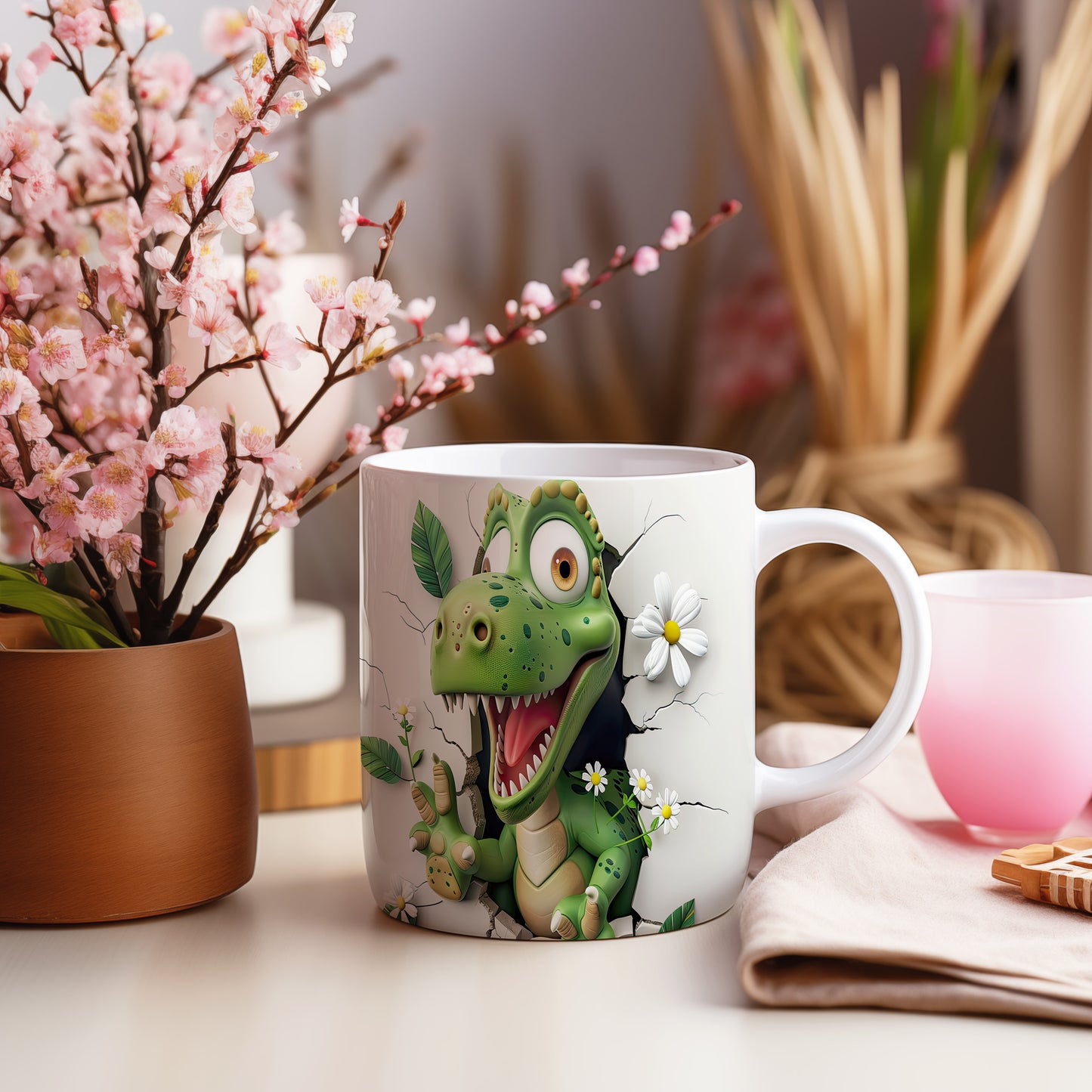 Hrnek s dinosaurusem 3D efektem