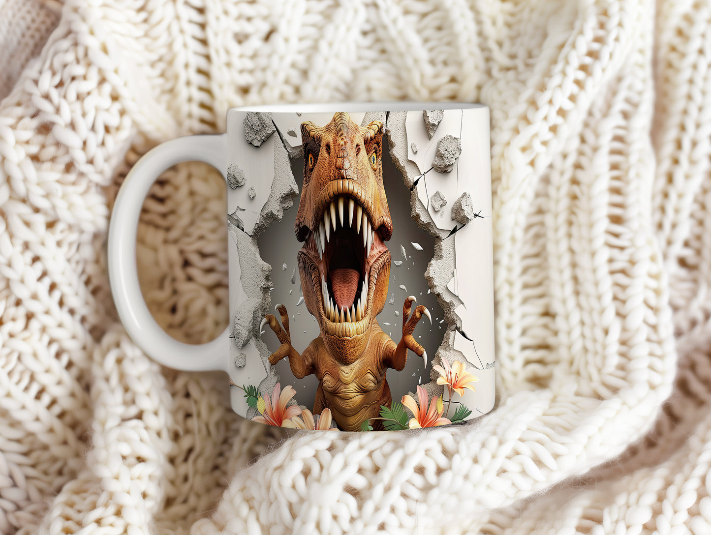 Hrnek s dinosauriem 3D efektem