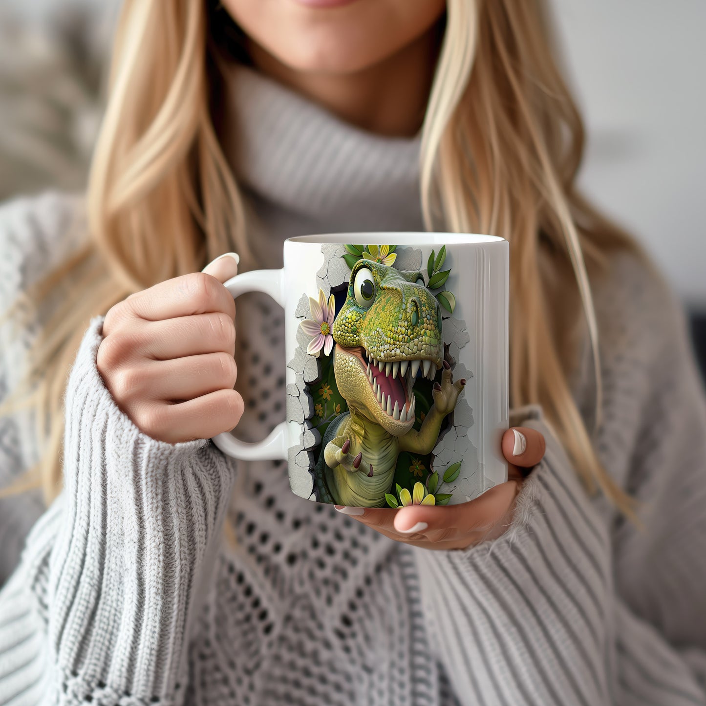 Hrnek s dinosaurusem 3D efektem – roztomilým motivem