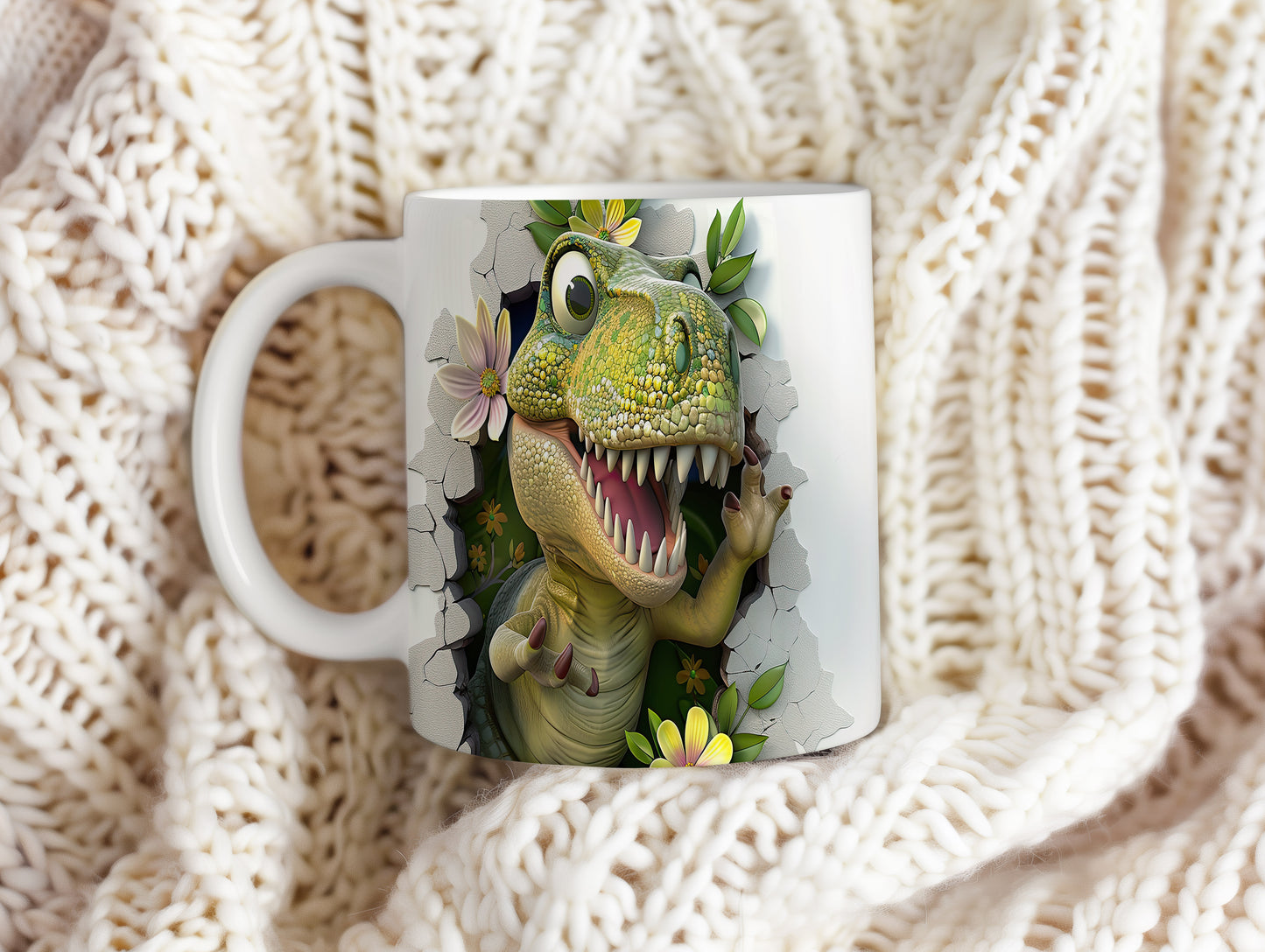 Hrnek s dinosaurusem 3D efektem – roztomilým motivem