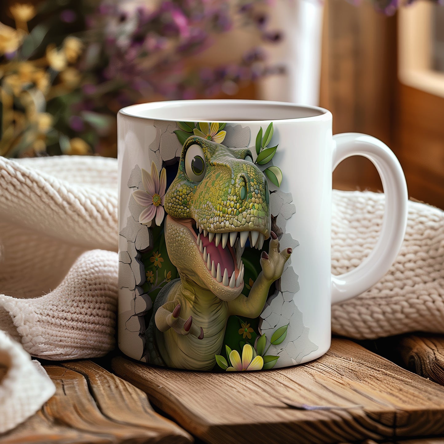 Hrnek s dinosaurusem 3D efektem – roztomilým motivem