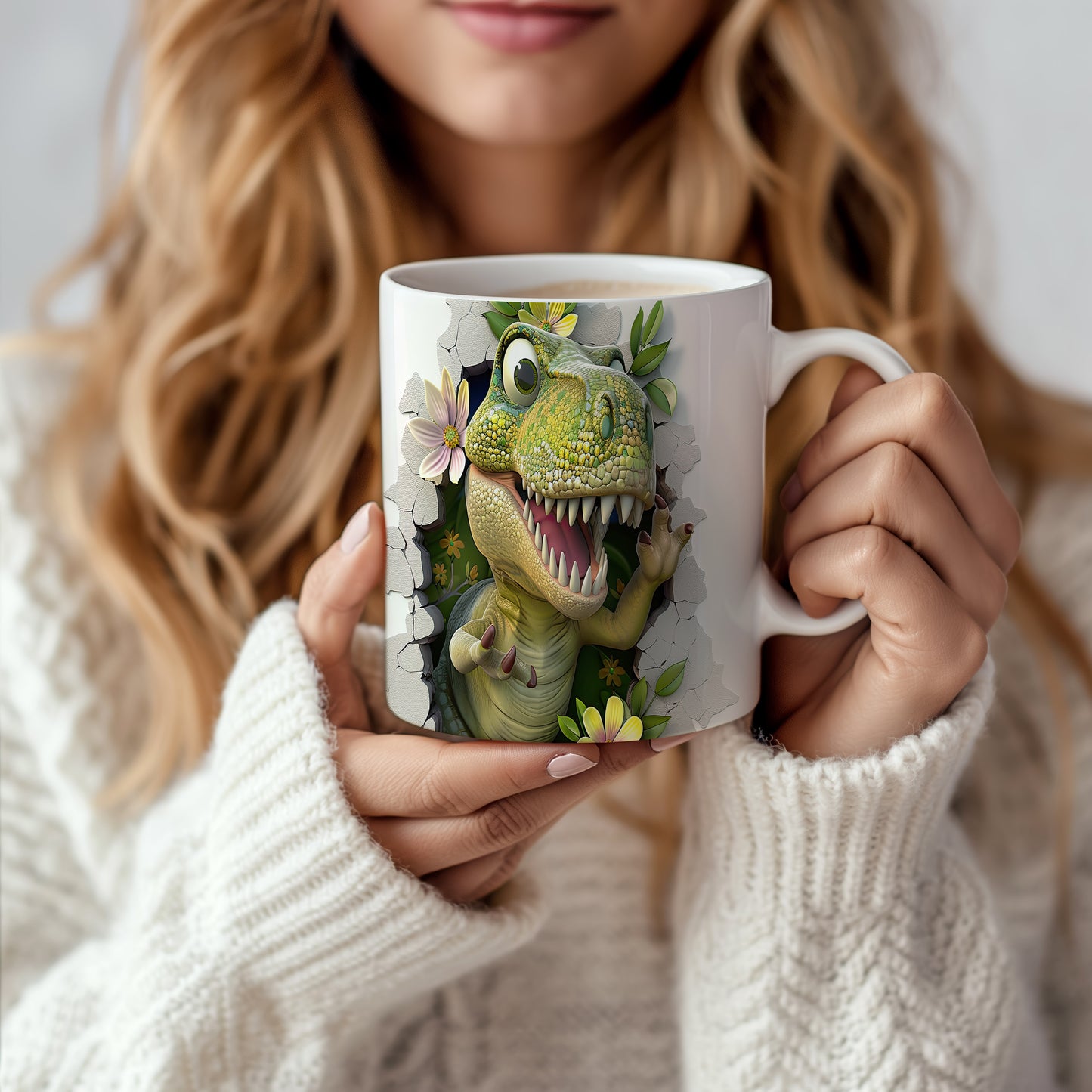 Hrnek s dinosaurusem 3D efektem – roztomilým motivem