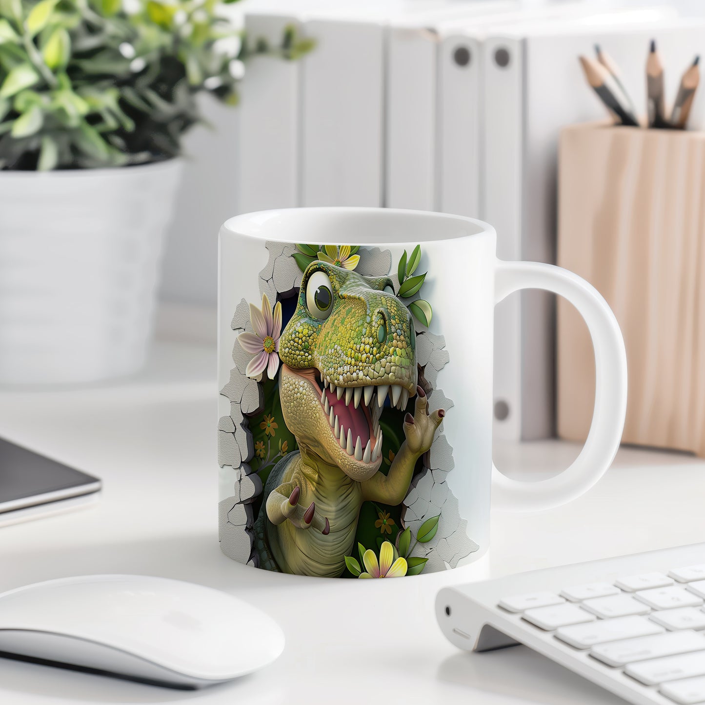 Hrnek s dinosaurusem 3D efektem – roztomilým motivem