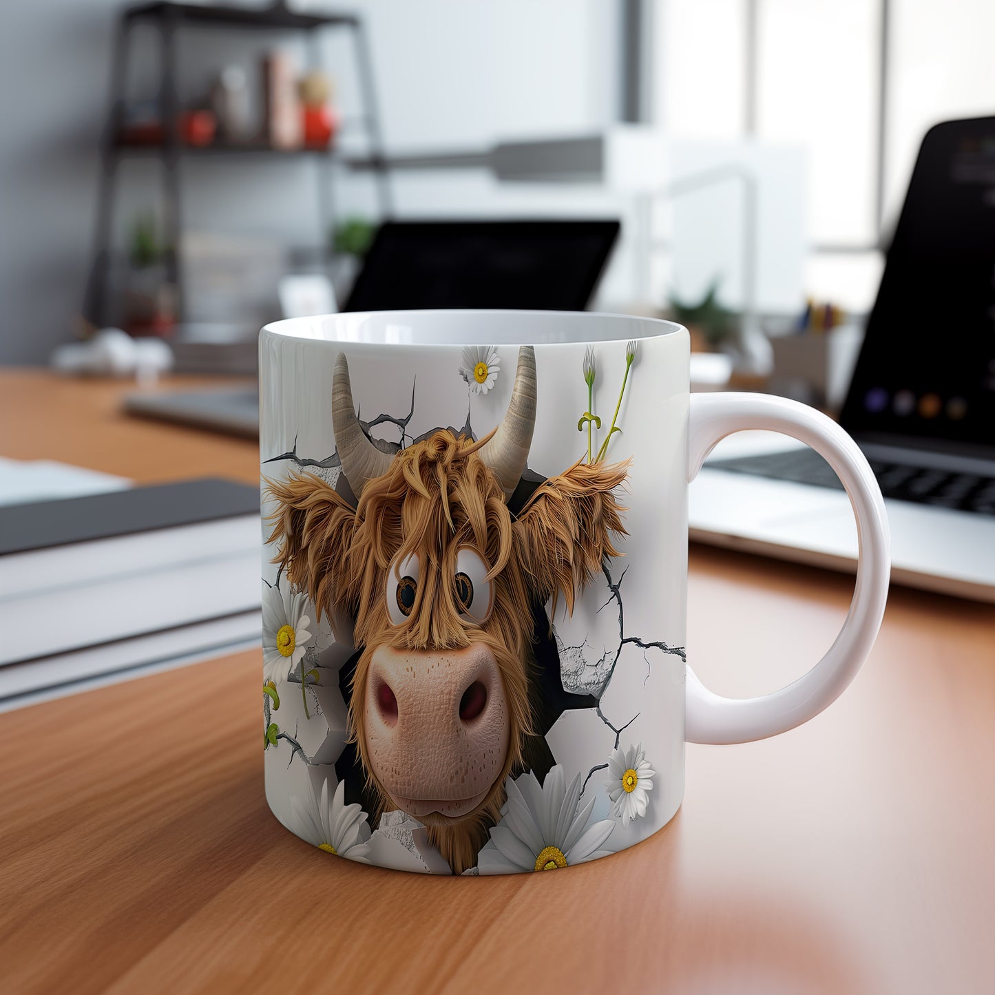 Hrnek s kreativní krávou