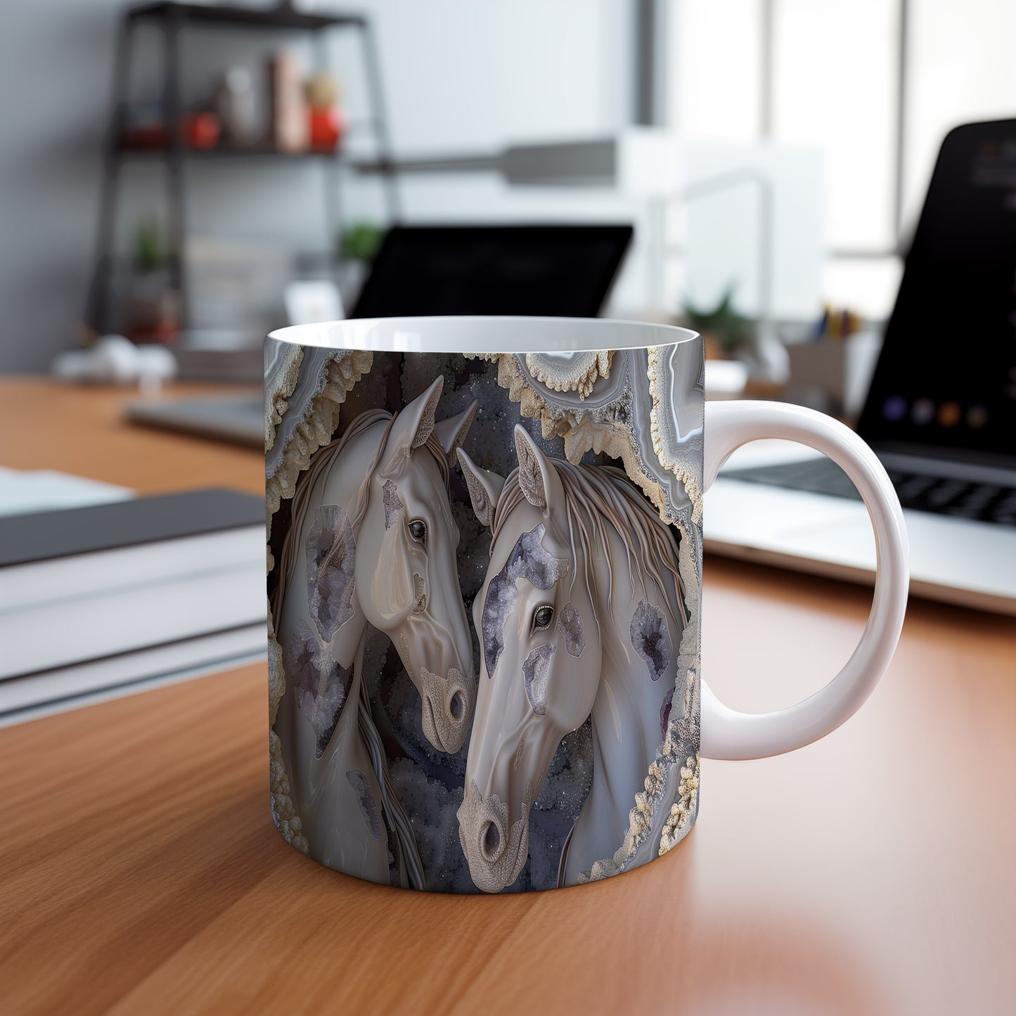 Hrnek s krásnými koňmi