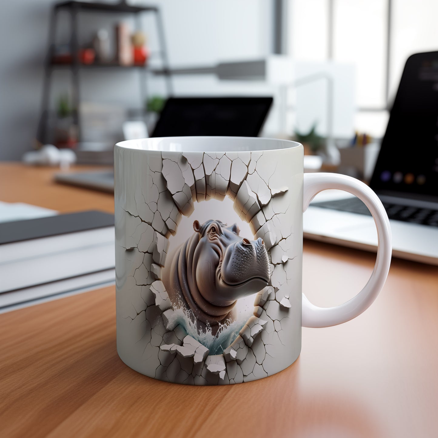 Hrnek s hrochem 3D efektem