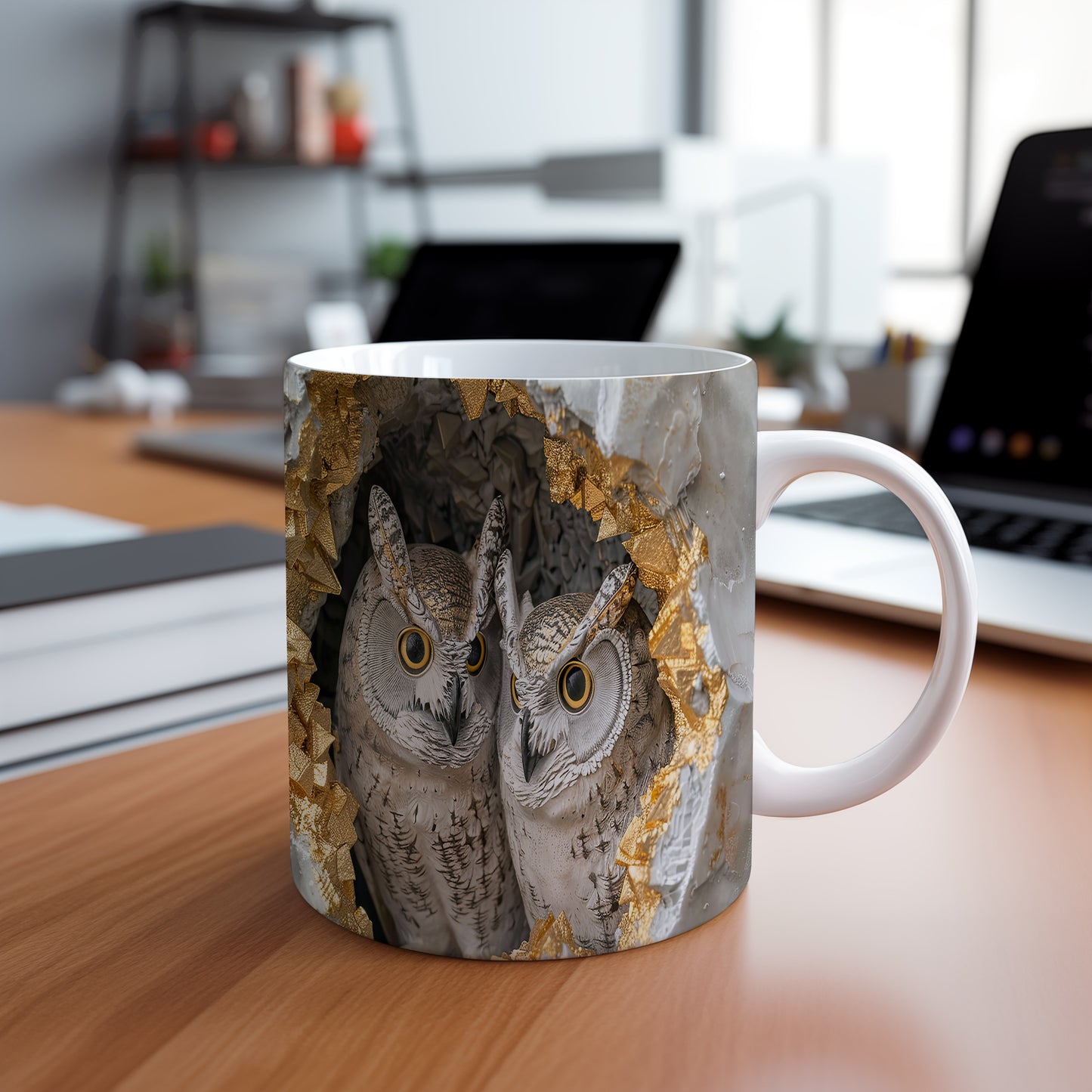 Hrnek s motivem dvou sov