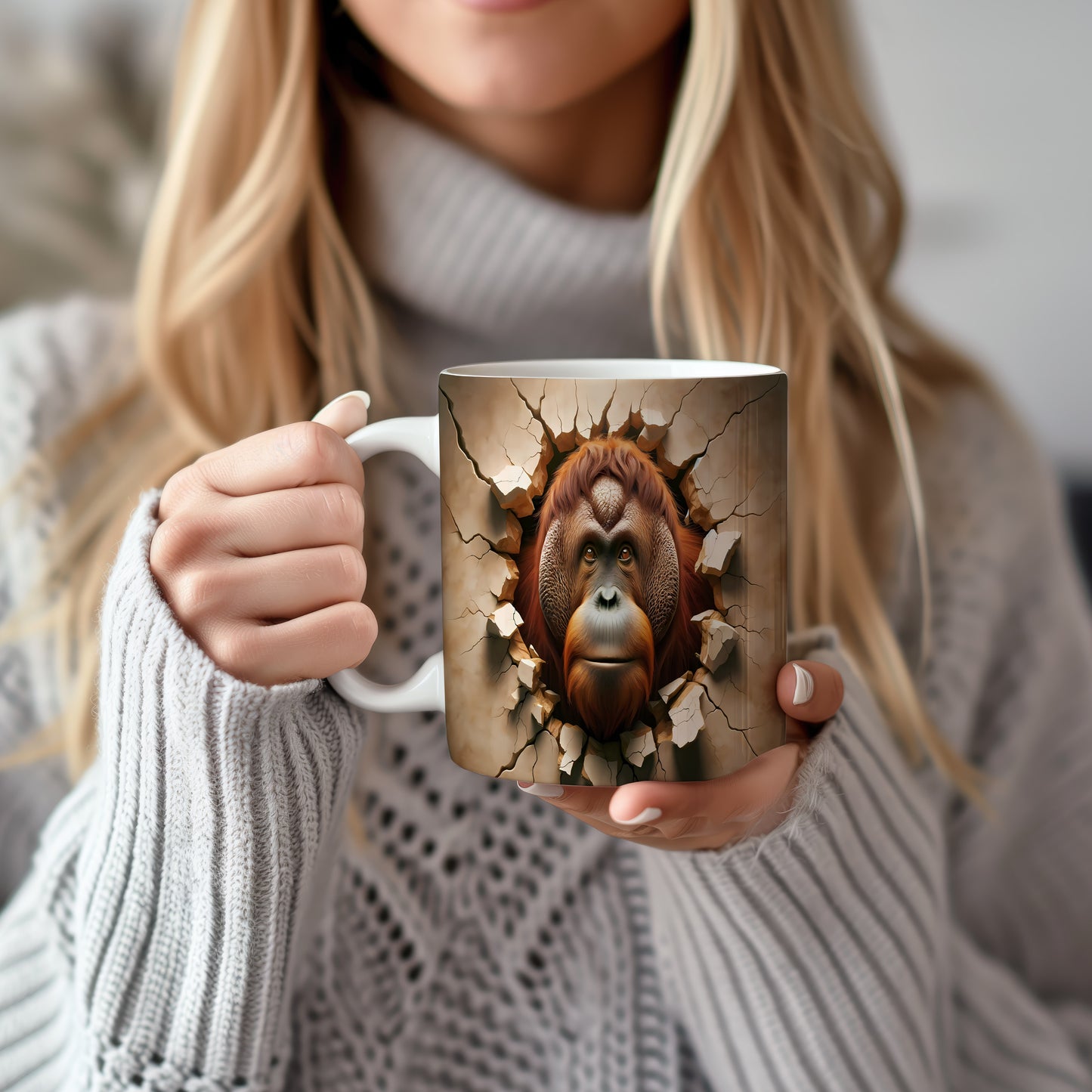 Hrnek s motivem orangutana 3D efektem