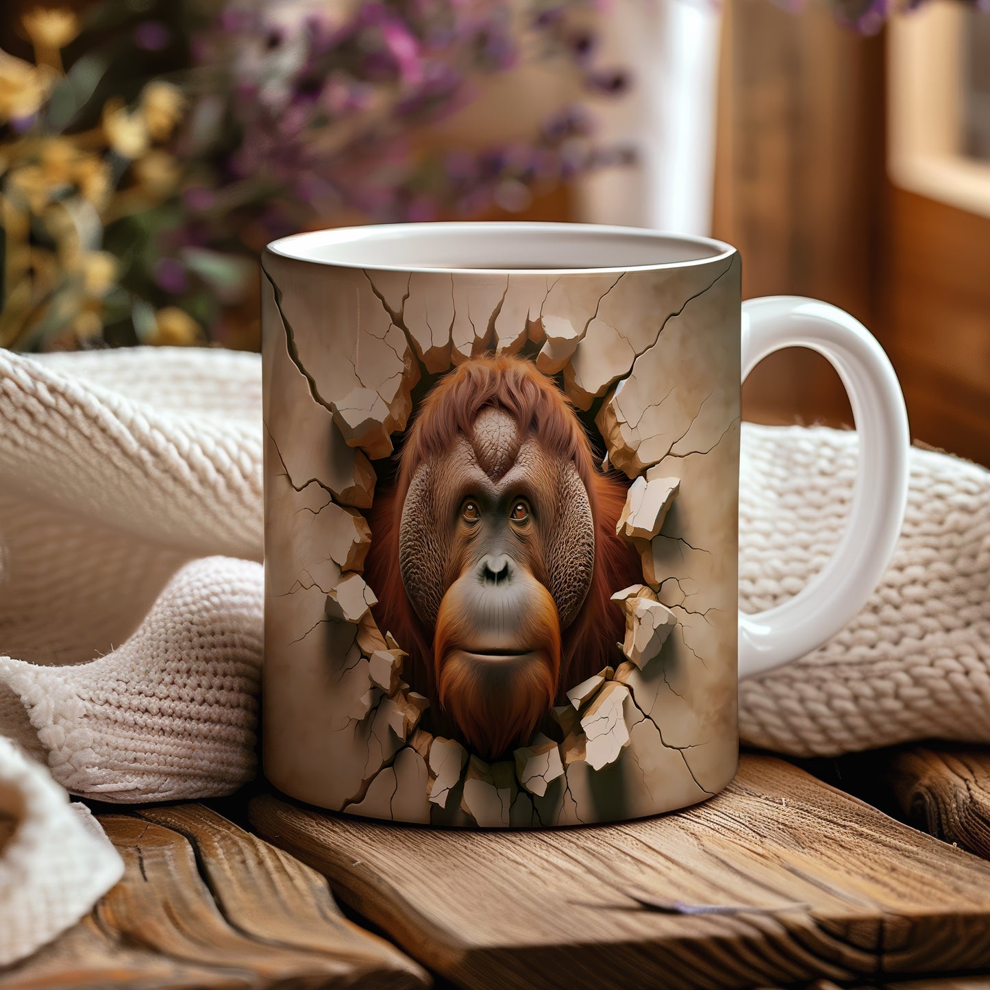 Hrnek s motivem orangutana 3D efektem