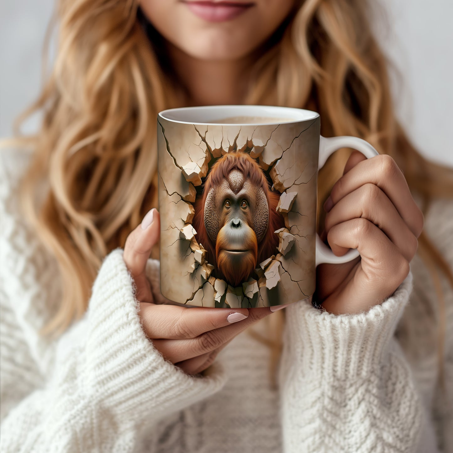 Hrnek s motivem orangutana 3D efektem