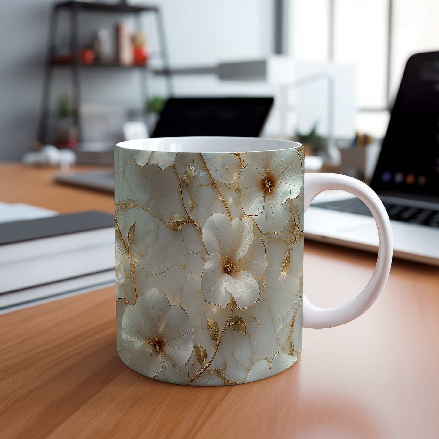 Hrnek s nádhernými květinami