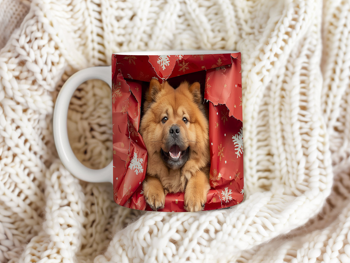 Hrnek s chow chow psem a 3D efektem