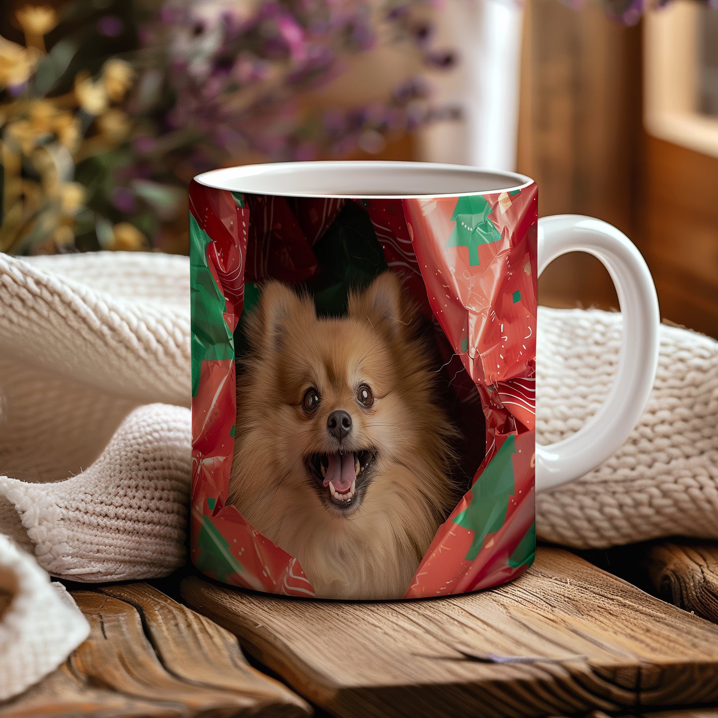 Hrnek se šťastným Pomeranianem