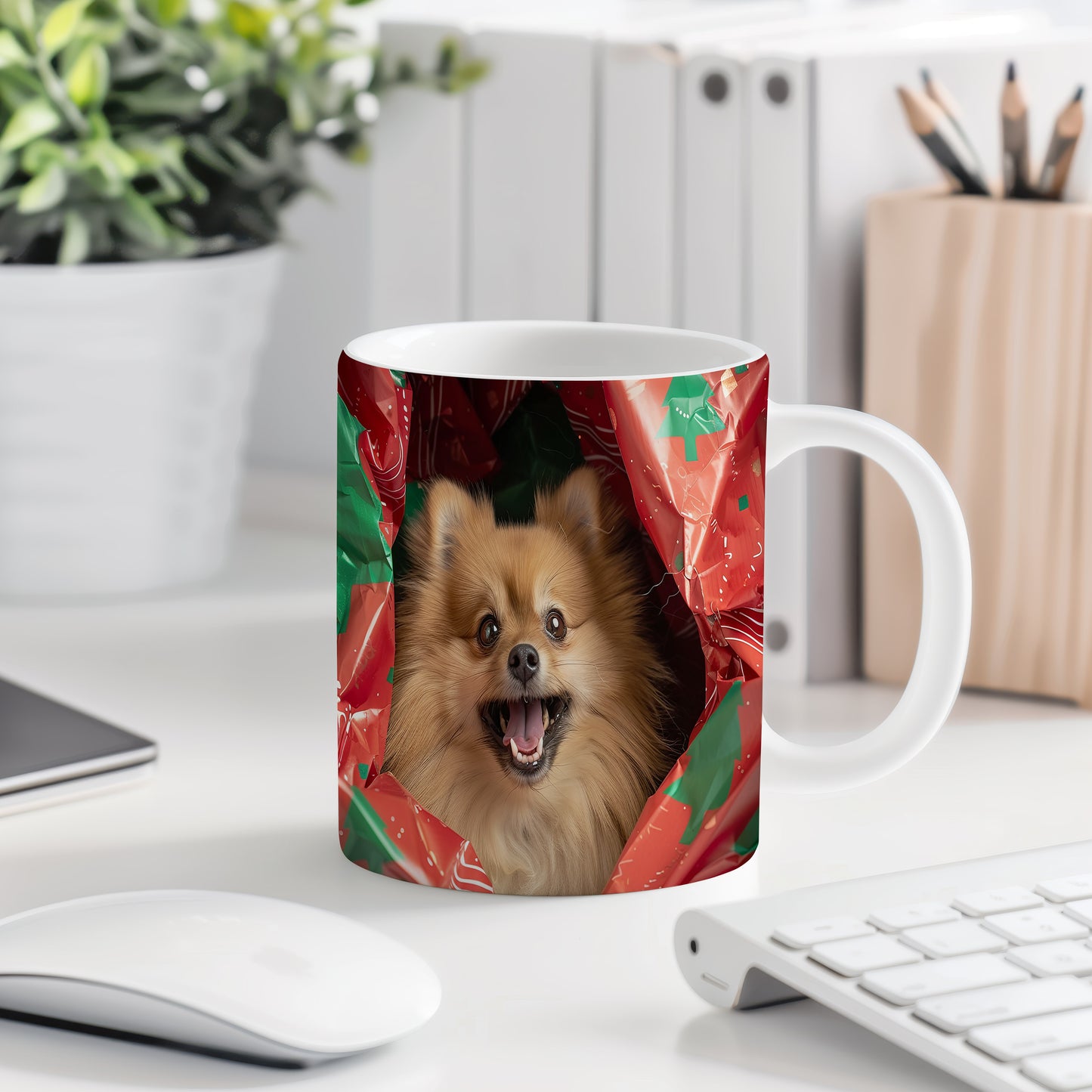 Hrnek se šťastným Pomeranianem