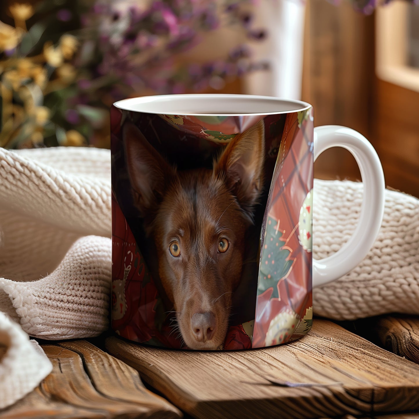 Hrnek s vánočním Kelpie v dárkovém balení