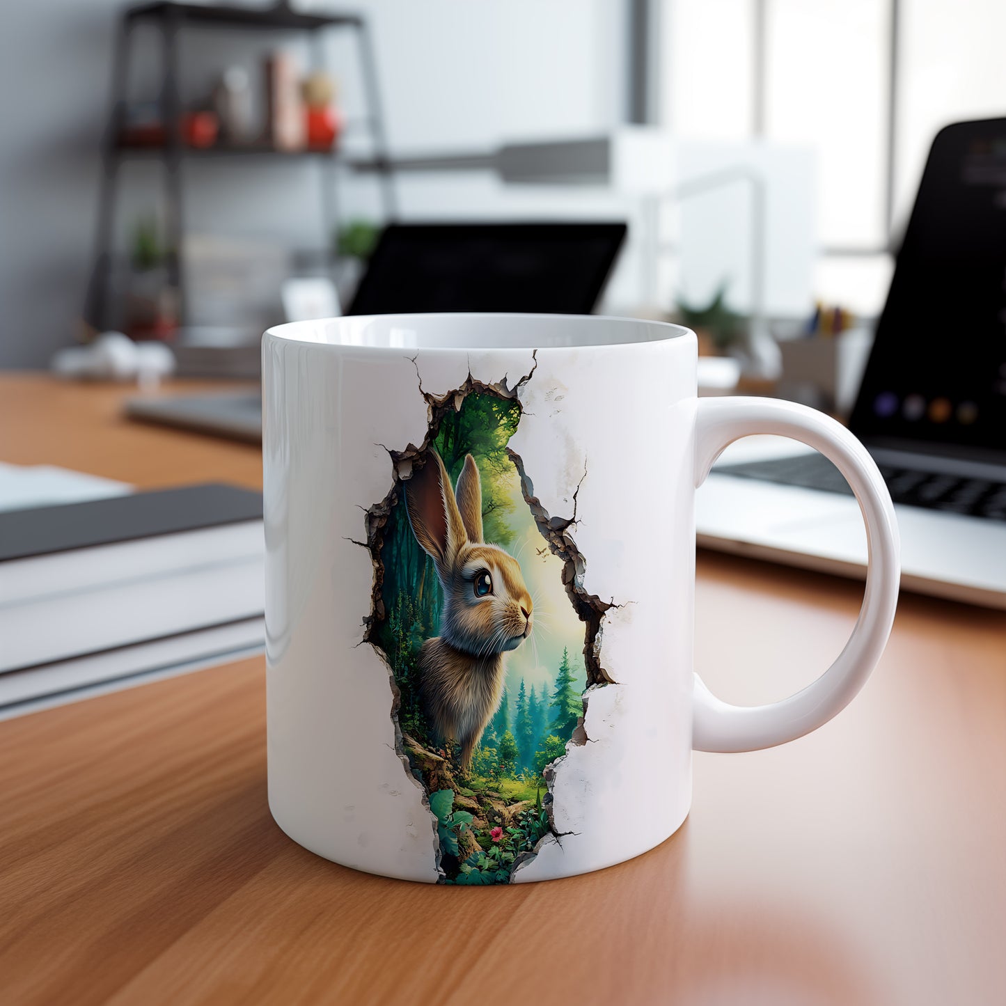 Hrnek s roztomilým králíkem 3D efektem