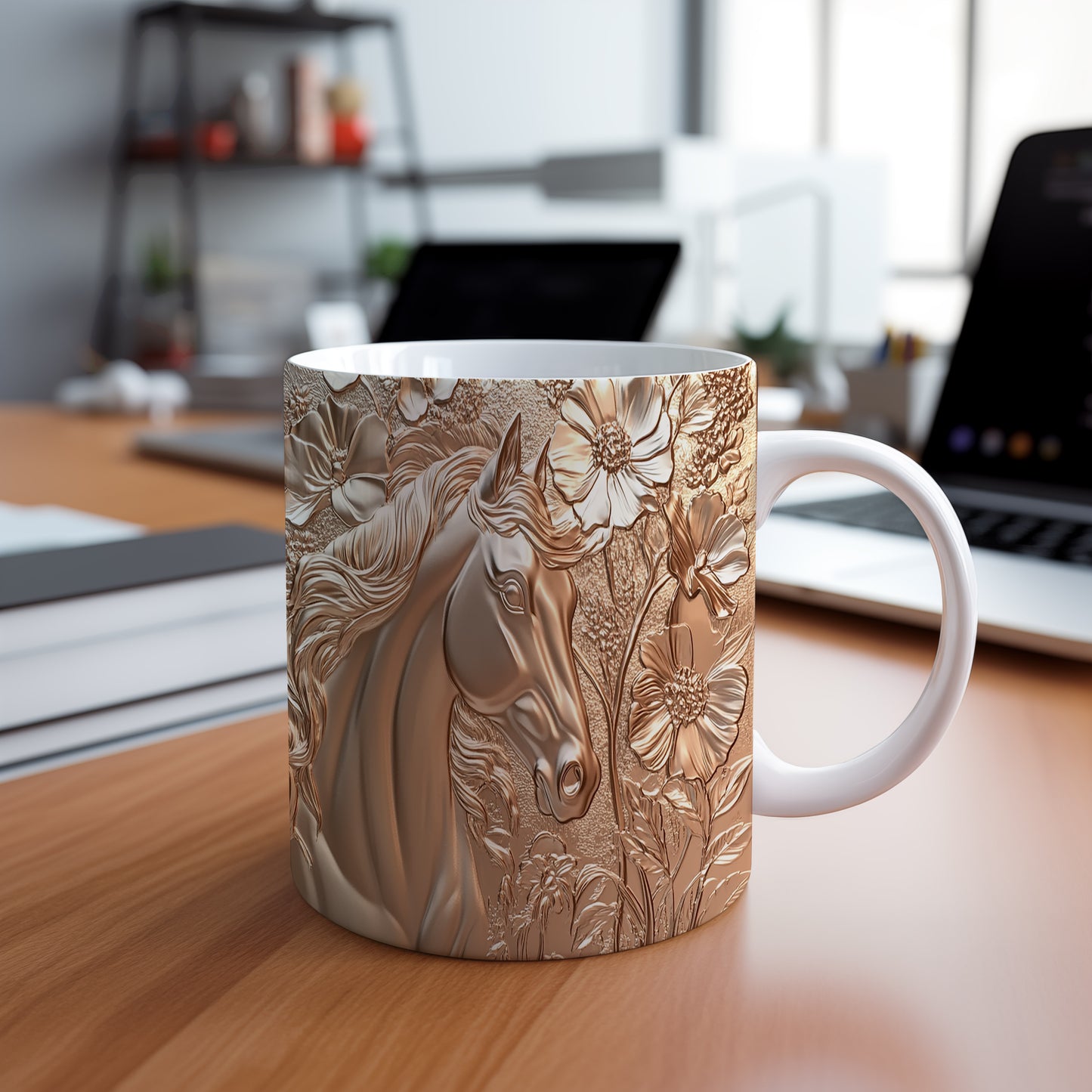 Hrnek s reliéfem koně