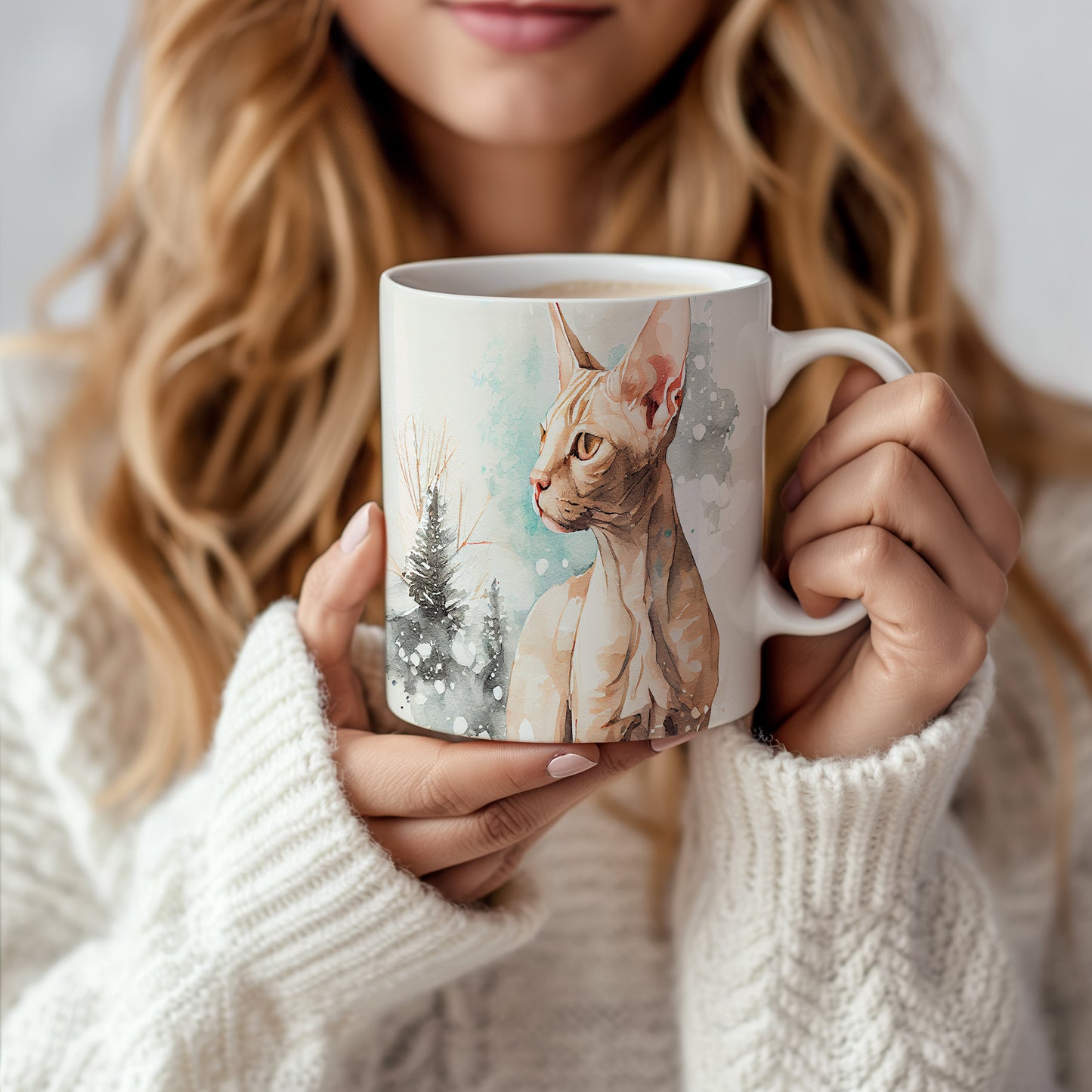 Hrnek s kočkou sphynx