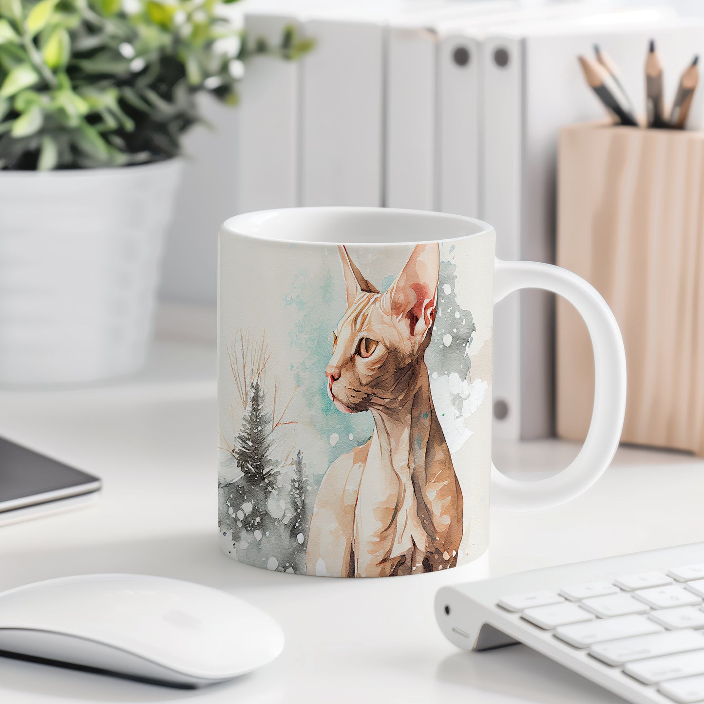 Hrnek s kočkou sphynx