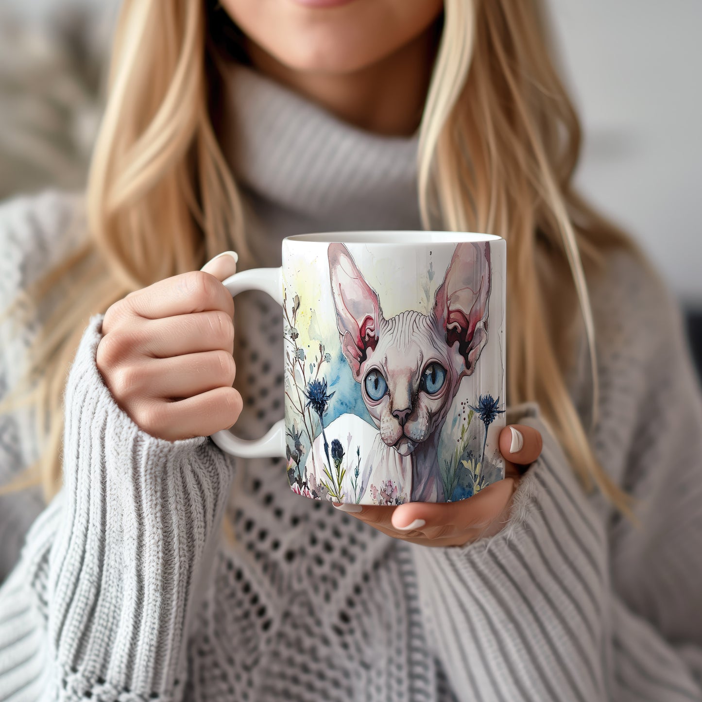 Hrnek s ilustrací sphynx kočky