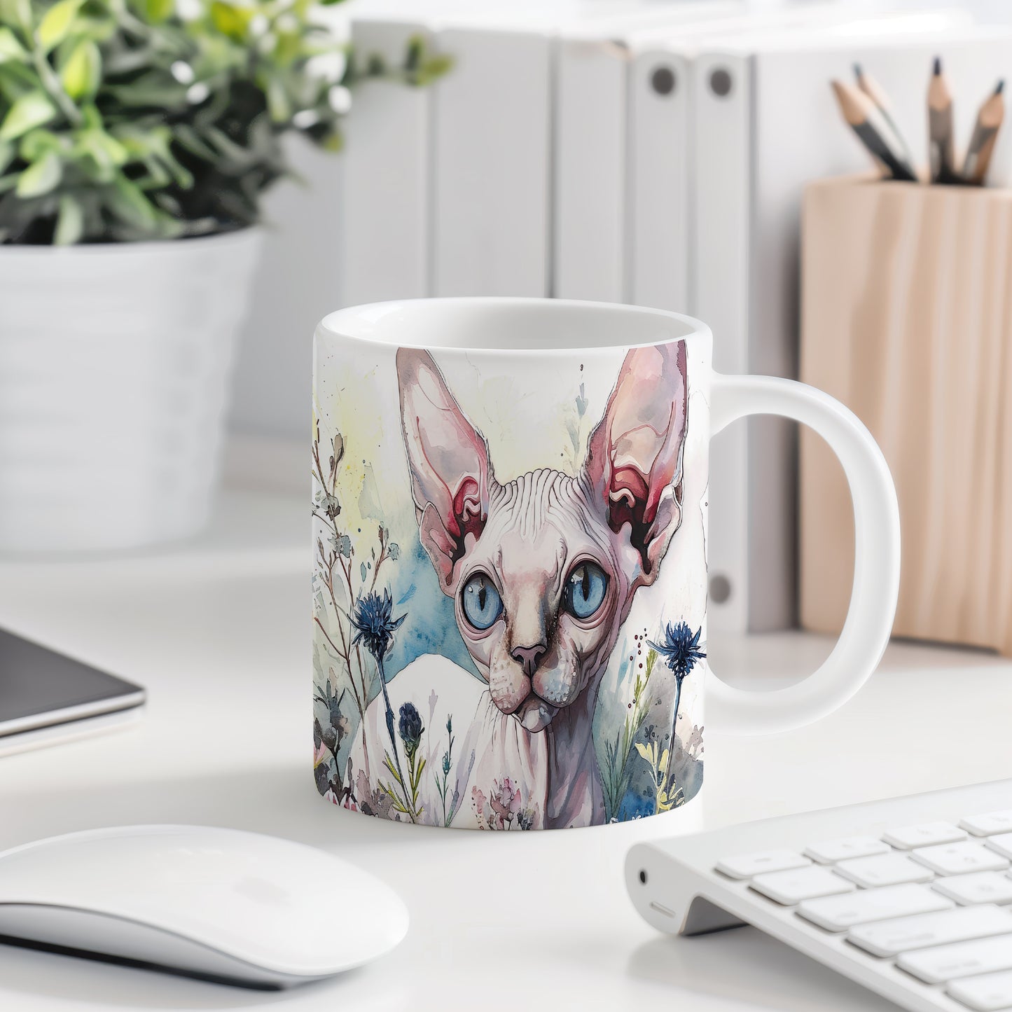 Hrnek s ilustrací sphynx kočky